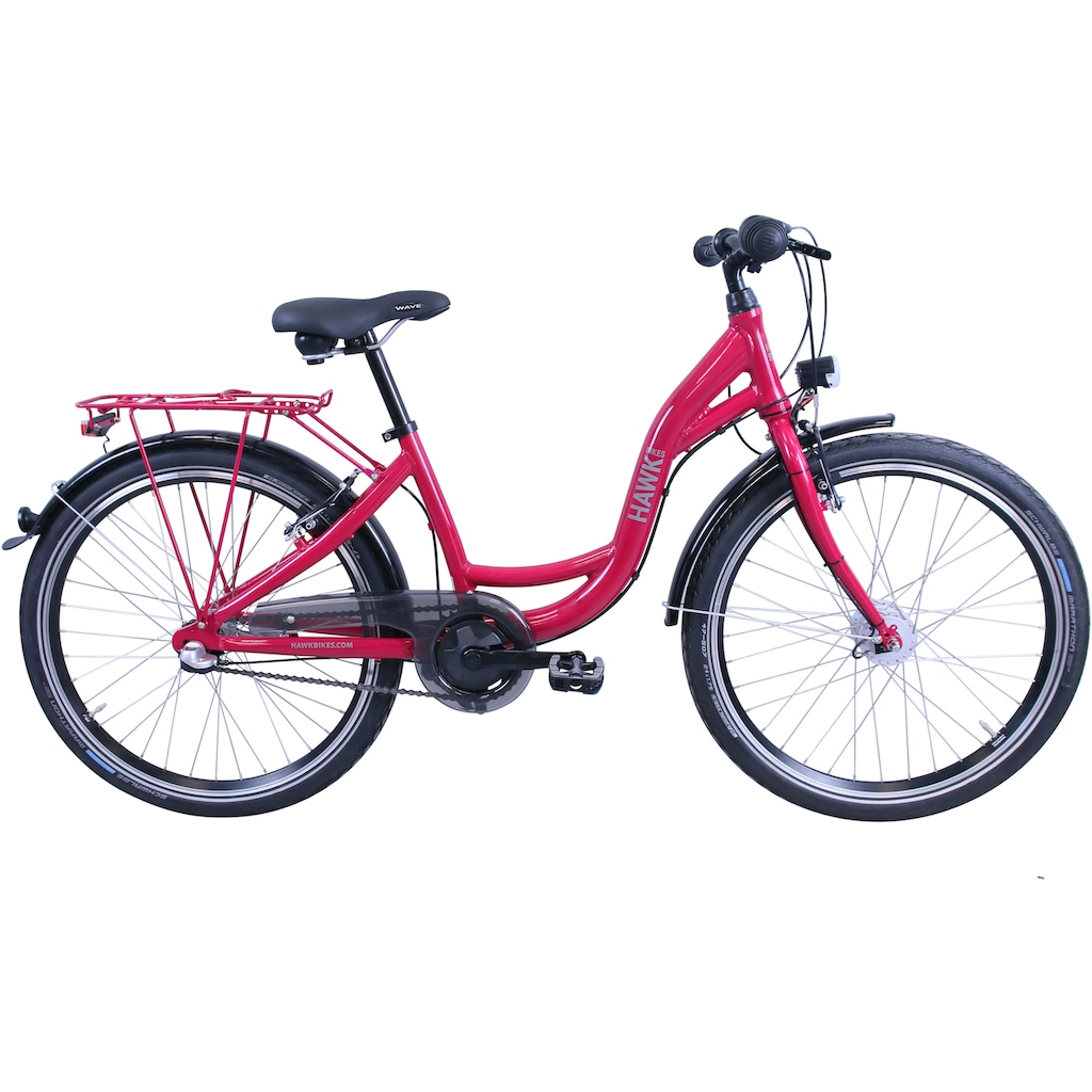 HAWK Bikes Jugendfahrrad »HAWK City Wave GIRLS«, 3 Gang, Shimano, Nexus 3-Gang Schaltwerk