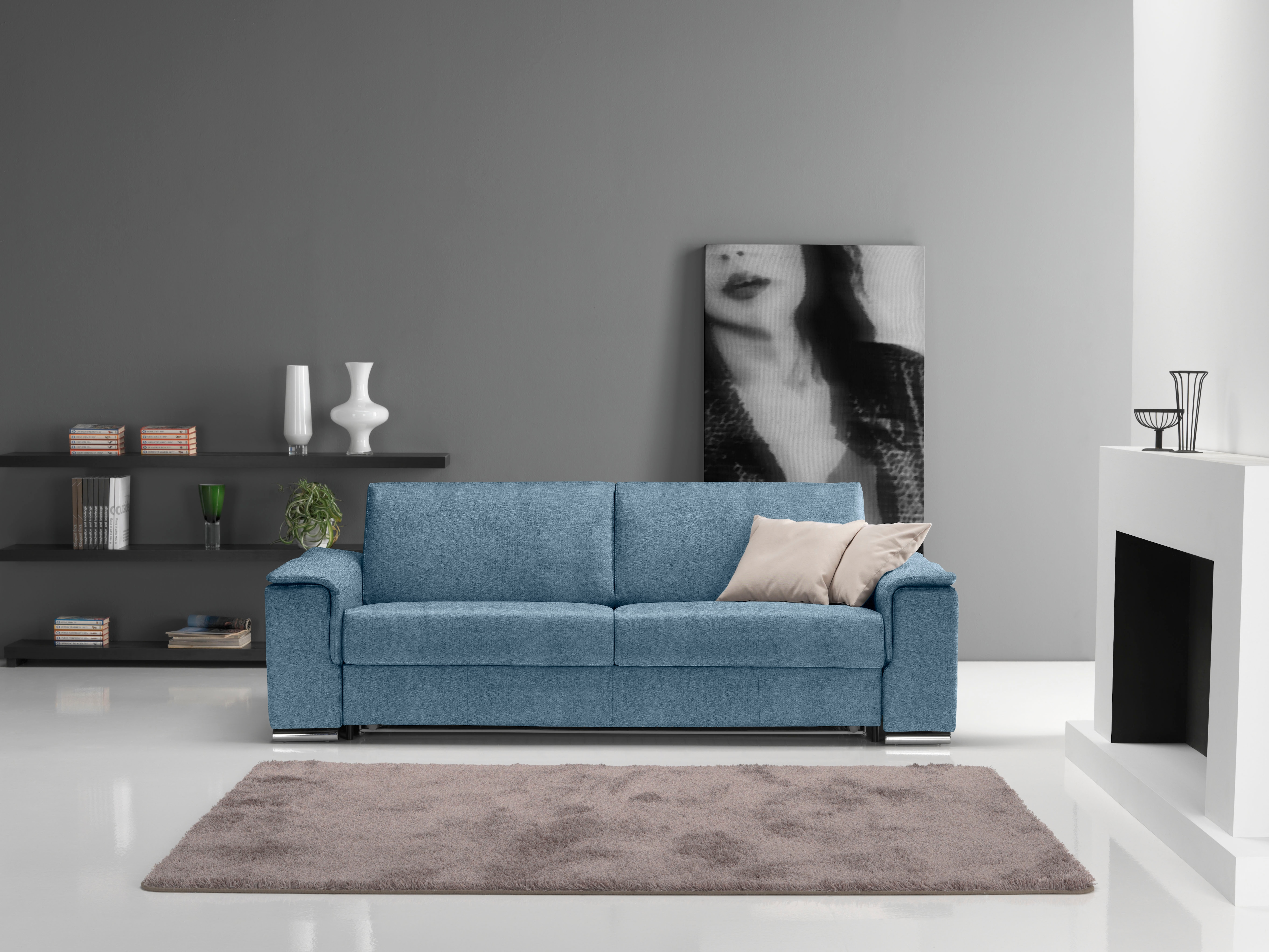 Egoitaliano 2,5-Sitzer "Cecilia, modern & elegant, erstklassiger Sitzkomfort, Breite 234cm" mit verchromten Metallfüßen