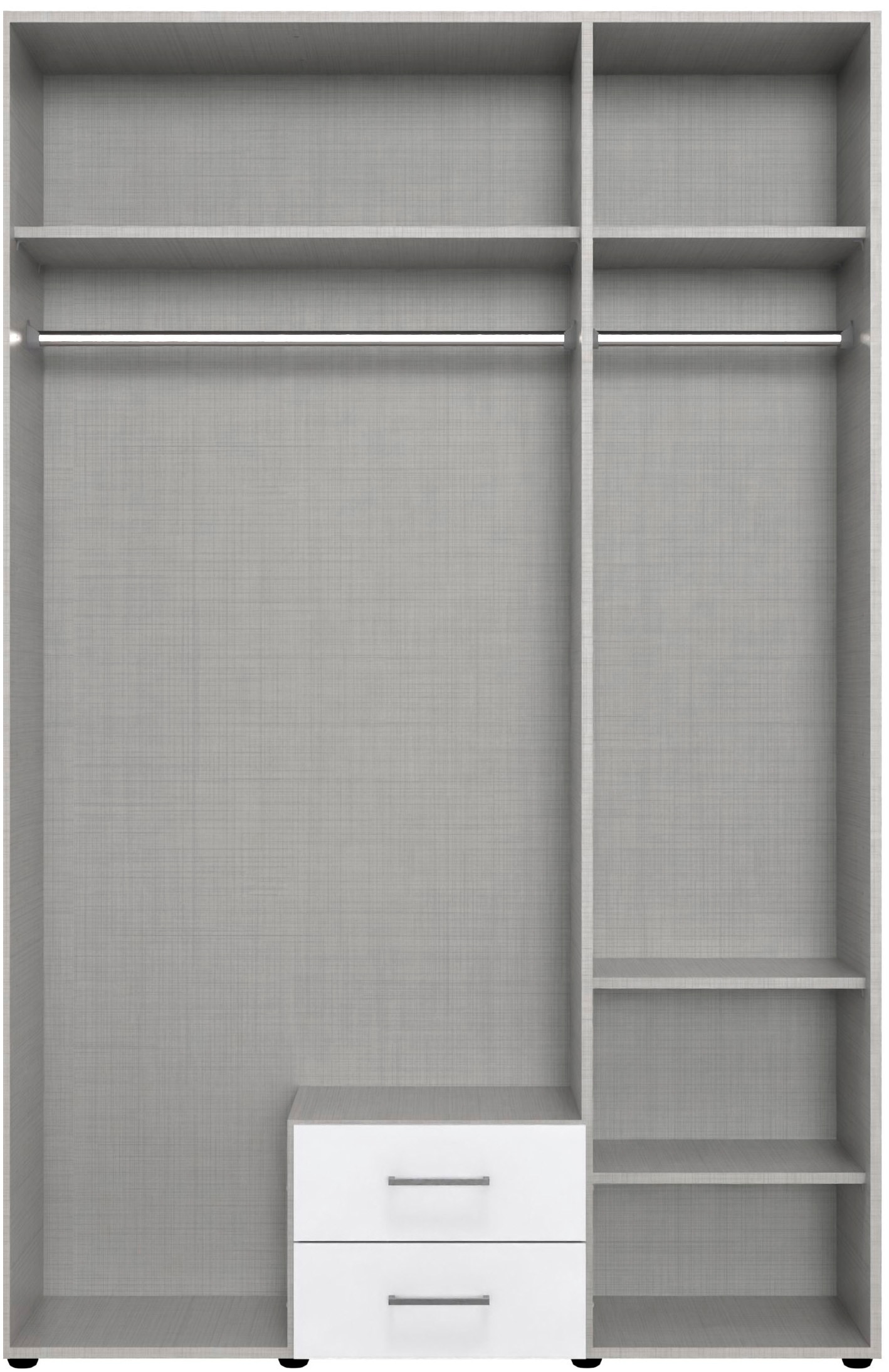 Wimex Drehtürenschrank »Mugano, 135 oder 180cm breit, 208 oder 236cm hoch, Made in Germany«, (mit langen Griffstangen aus Metall), wahlweise mit oder ohne Spiegel, mit Schubladen
