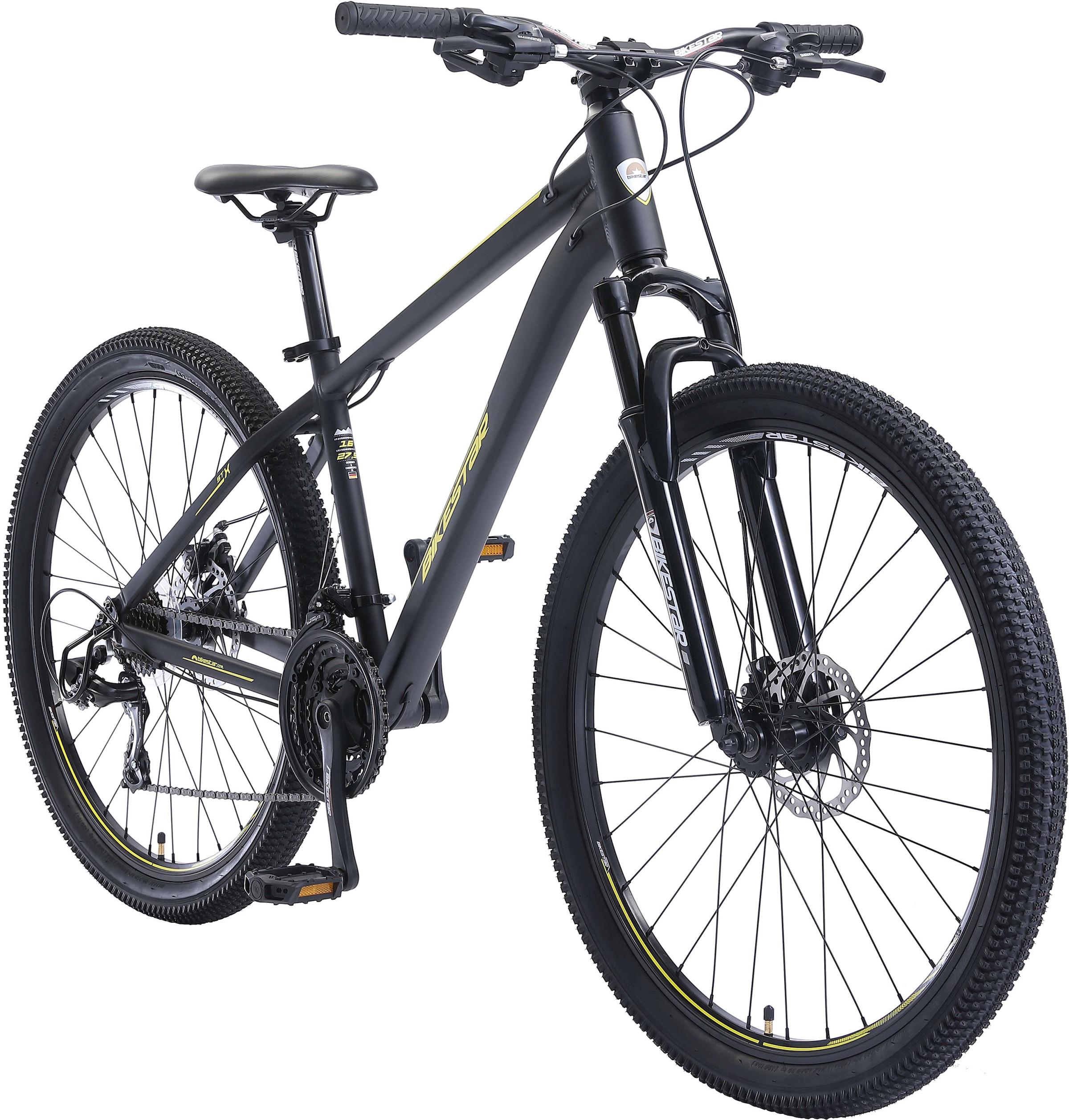 Bikestar Mountainbike, 21 Gang, Shimano, RD-TY300 Schaltwerk, Kettenschaltung, für Damen und Herren, Kettenschaltung