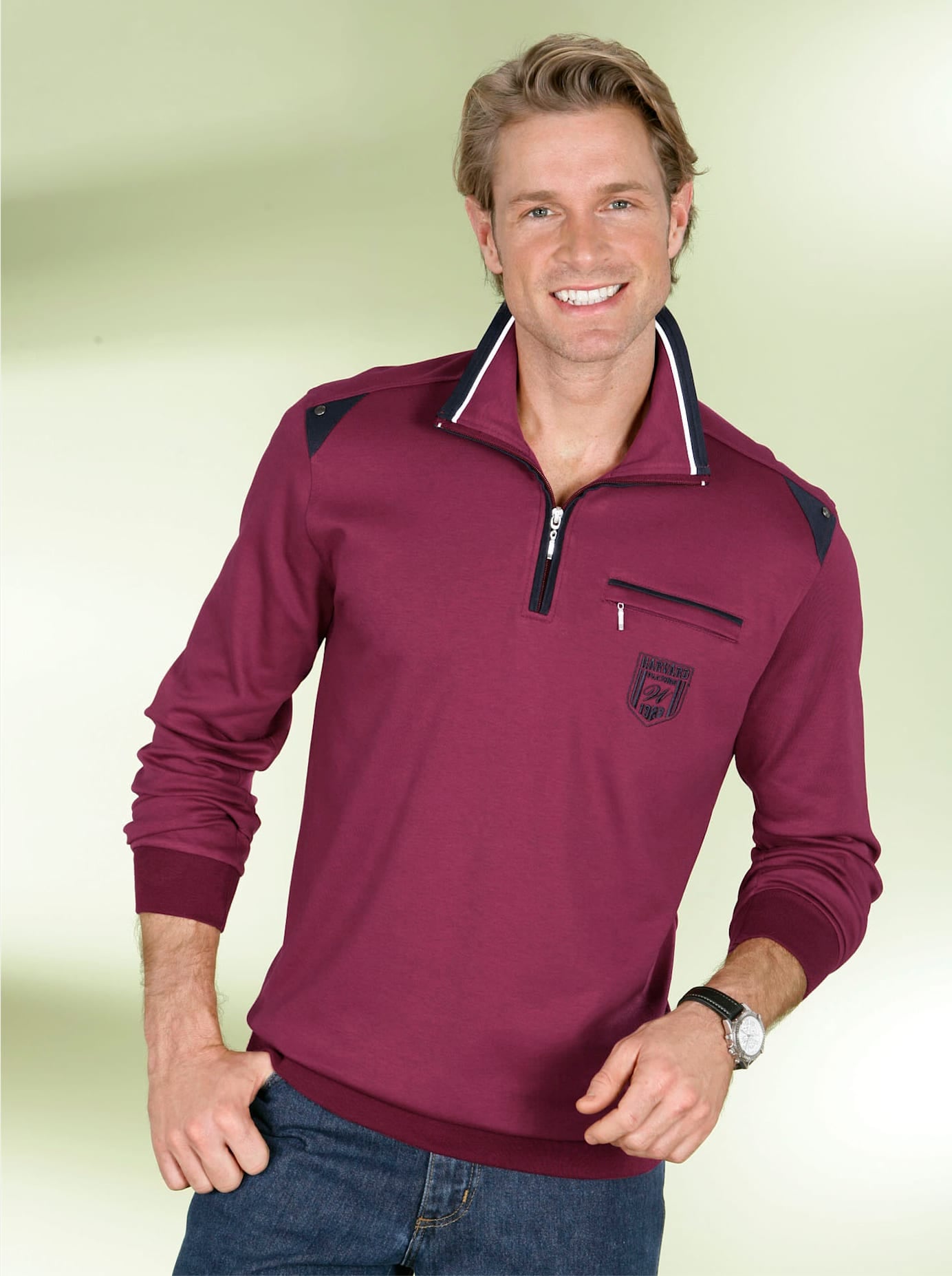Classic Langarm-Poloshirt »Sweatshirt«, (1 tlg.)