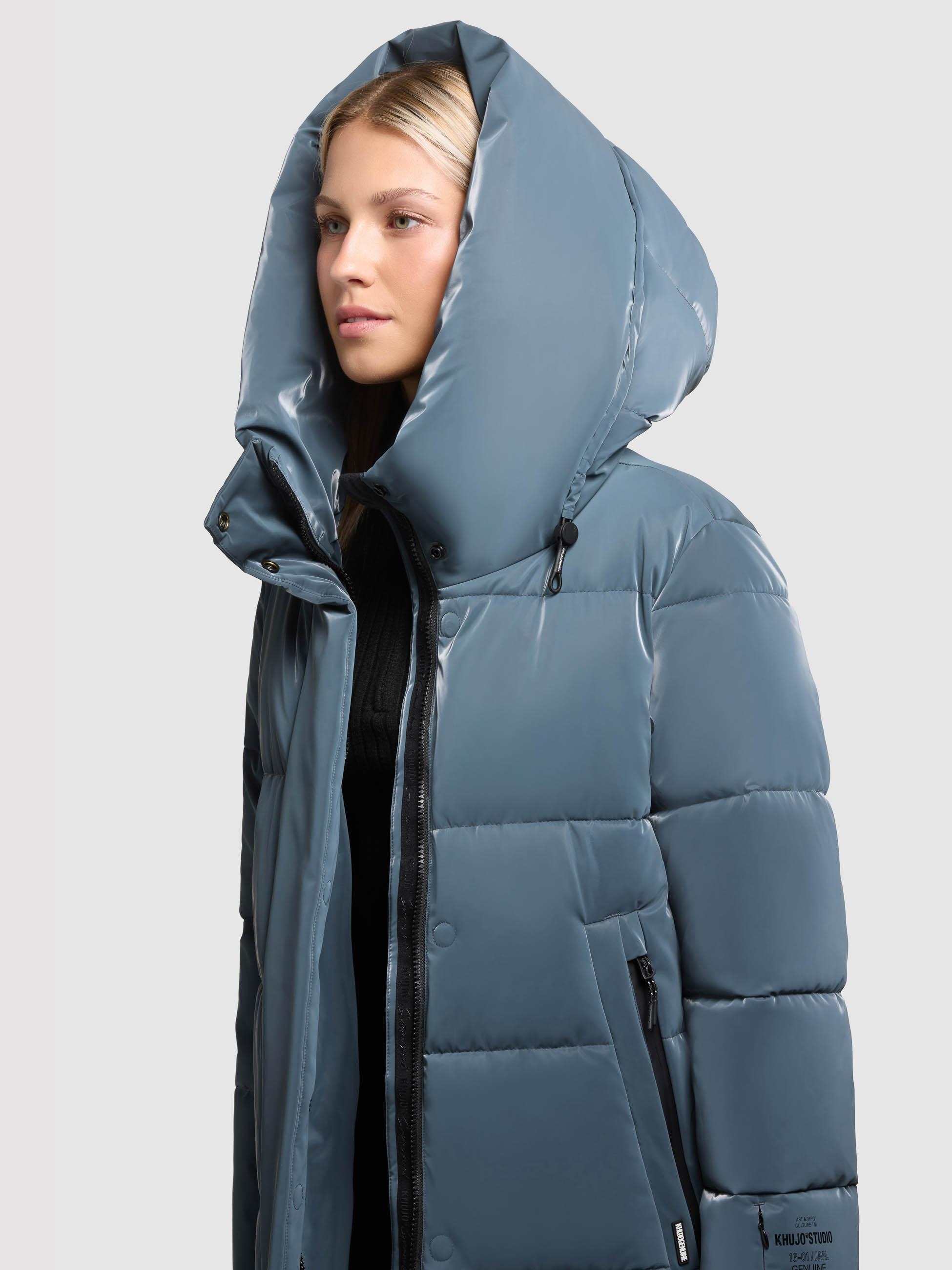 khujo Steppmantel »Soulani5 Shiny« warmer Damen Wintermantel aus glänzendem Obermaterial