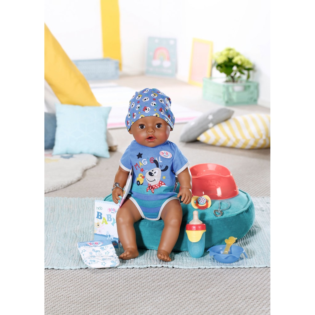 Baby Born Babypuppe »Magic Boy, Dolls of Colour, 43 cm«, mit lebensechten Funktionen