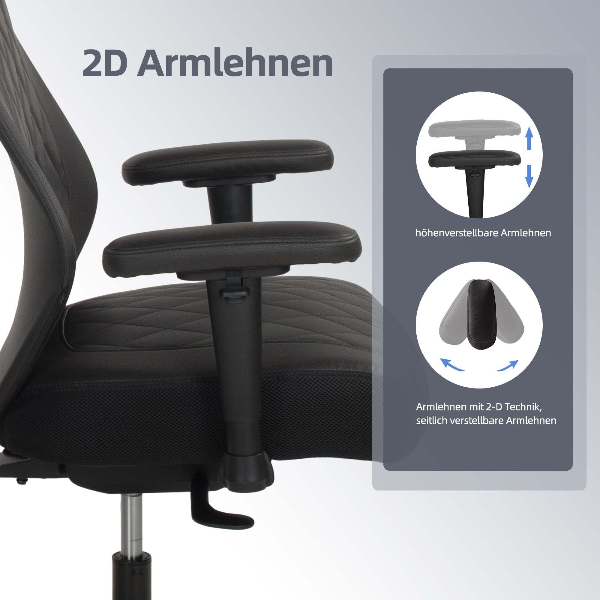 Duo Collection Schreibtischstuhl "TURSI" () 1 Stk.2-D Armlehnen, Sitztiefen günstig online kaufen