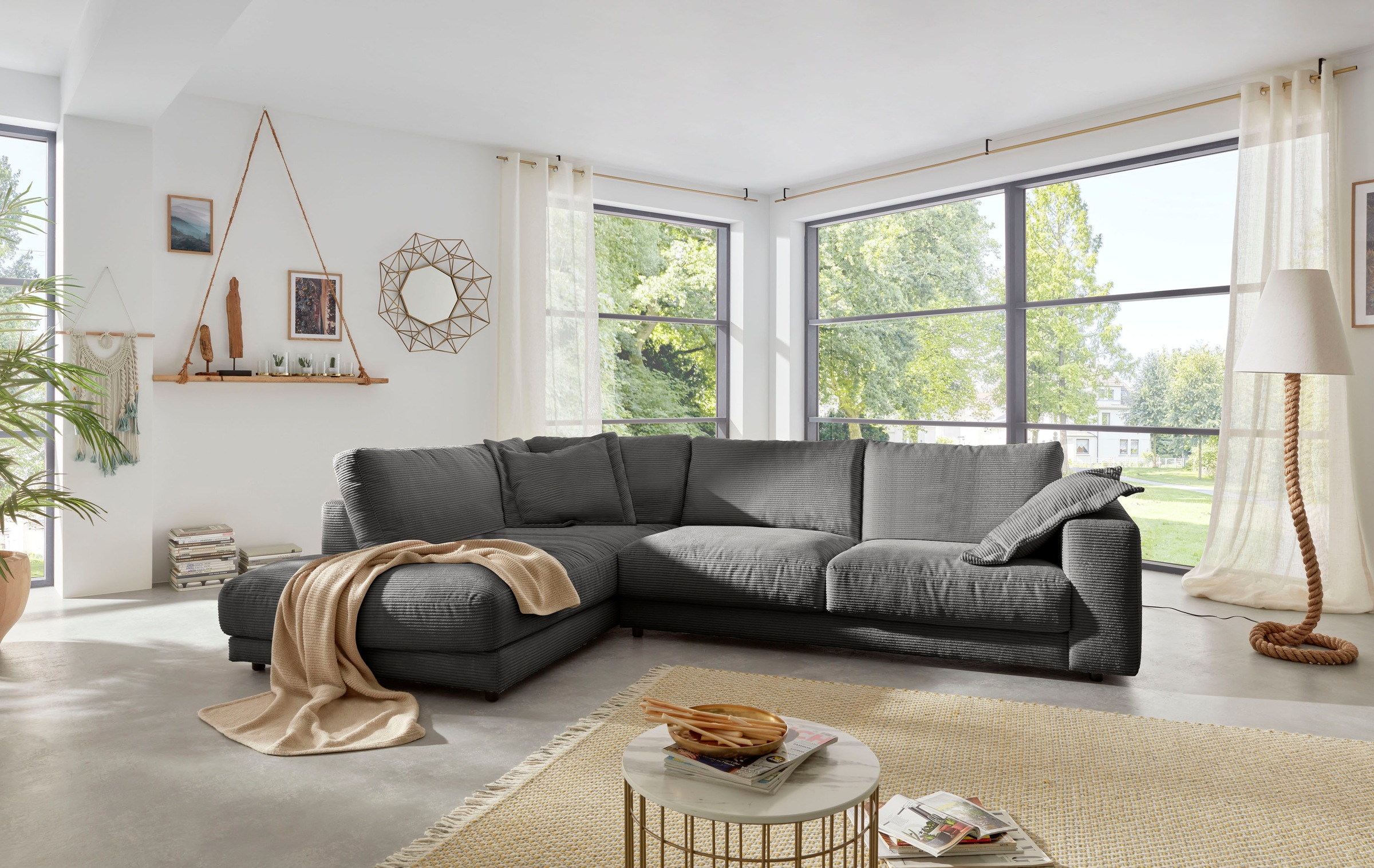 Home affaire Ecksofa "Enisa XXL B/T/H: 325/224/85 cm L-Form" Kuschelig, gem günstig online kaufen