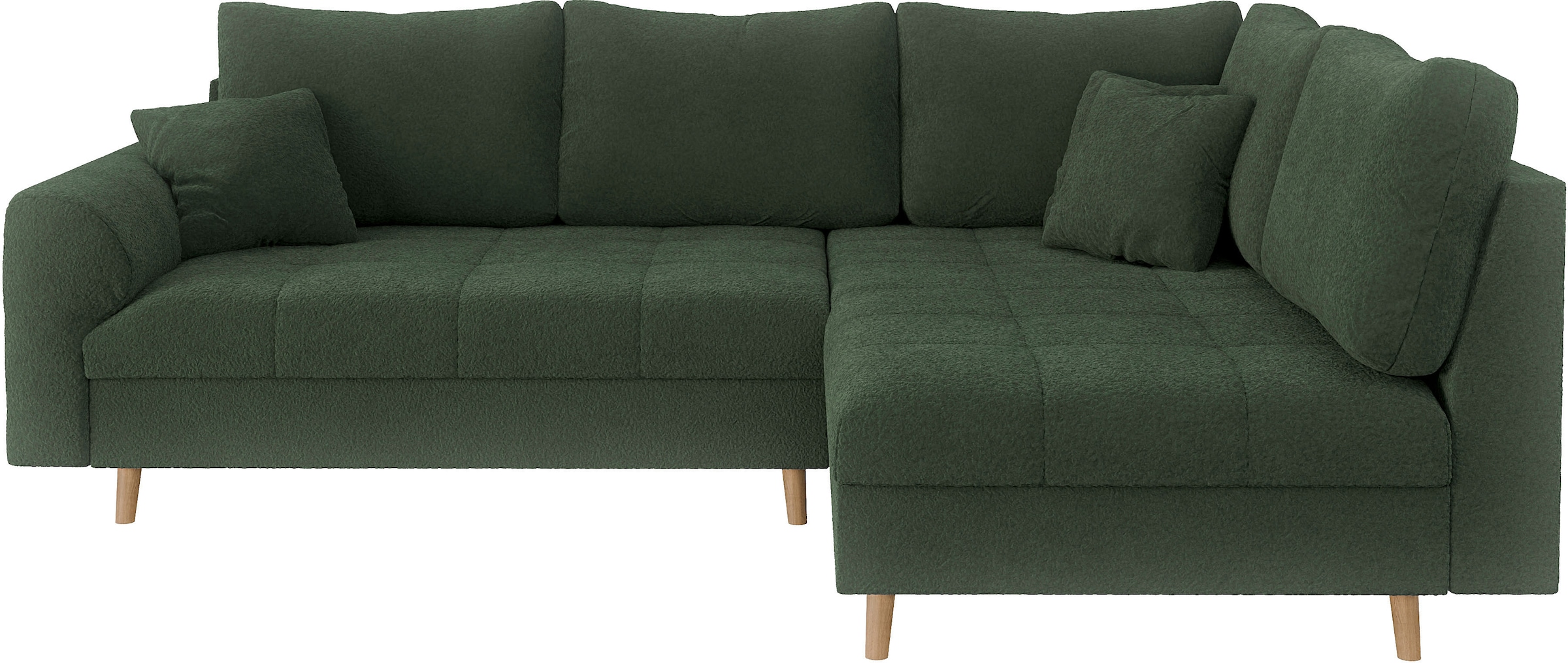 Home affaire Ecksofa »CHARRE L-Form mit Ottomane, Maße B/T/H: 231/161/81 cm«, feine Steppung, lose Rücken- und Zierkissen, auch in Cord und Bouclé