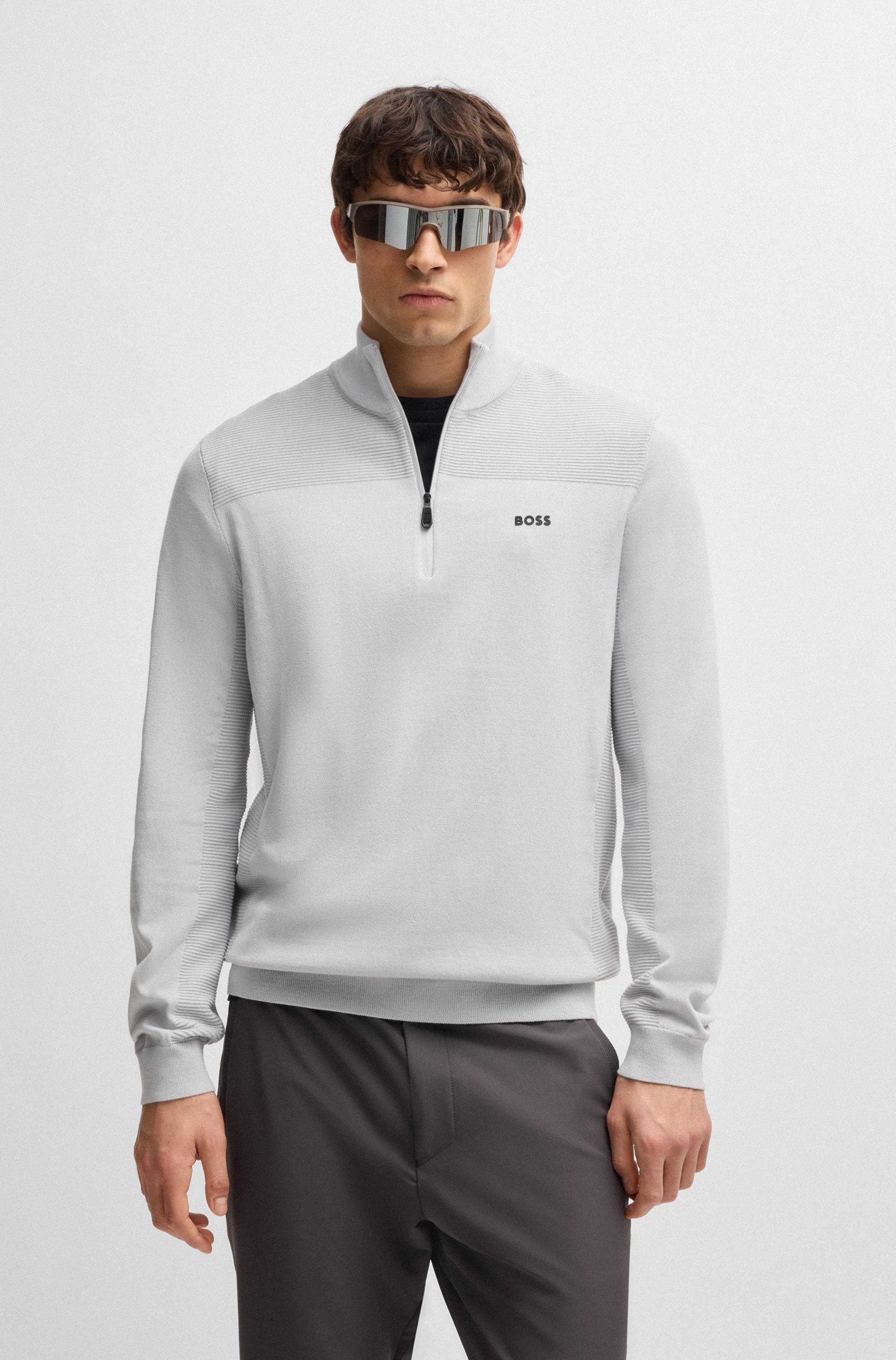 BOSS GREEN Strickpullover "Momentum-X QZ", aus Dry-Flex-Gewebe mit Troyerkr günstig online kaufen