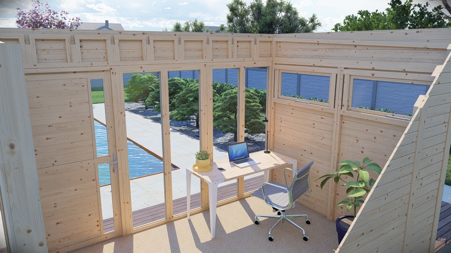 KONIFERA Gartenhaus »Cubus 3 Office Lounge«