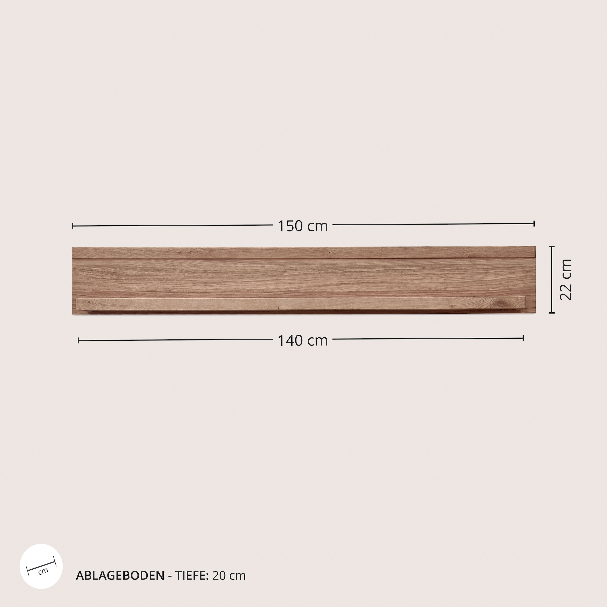 Wohnconcept Wandboard »Donna Wandboard, 15x22x24 ( BxHxT)« 1 Stk. tlg. Massivholzblende, 1 Boden