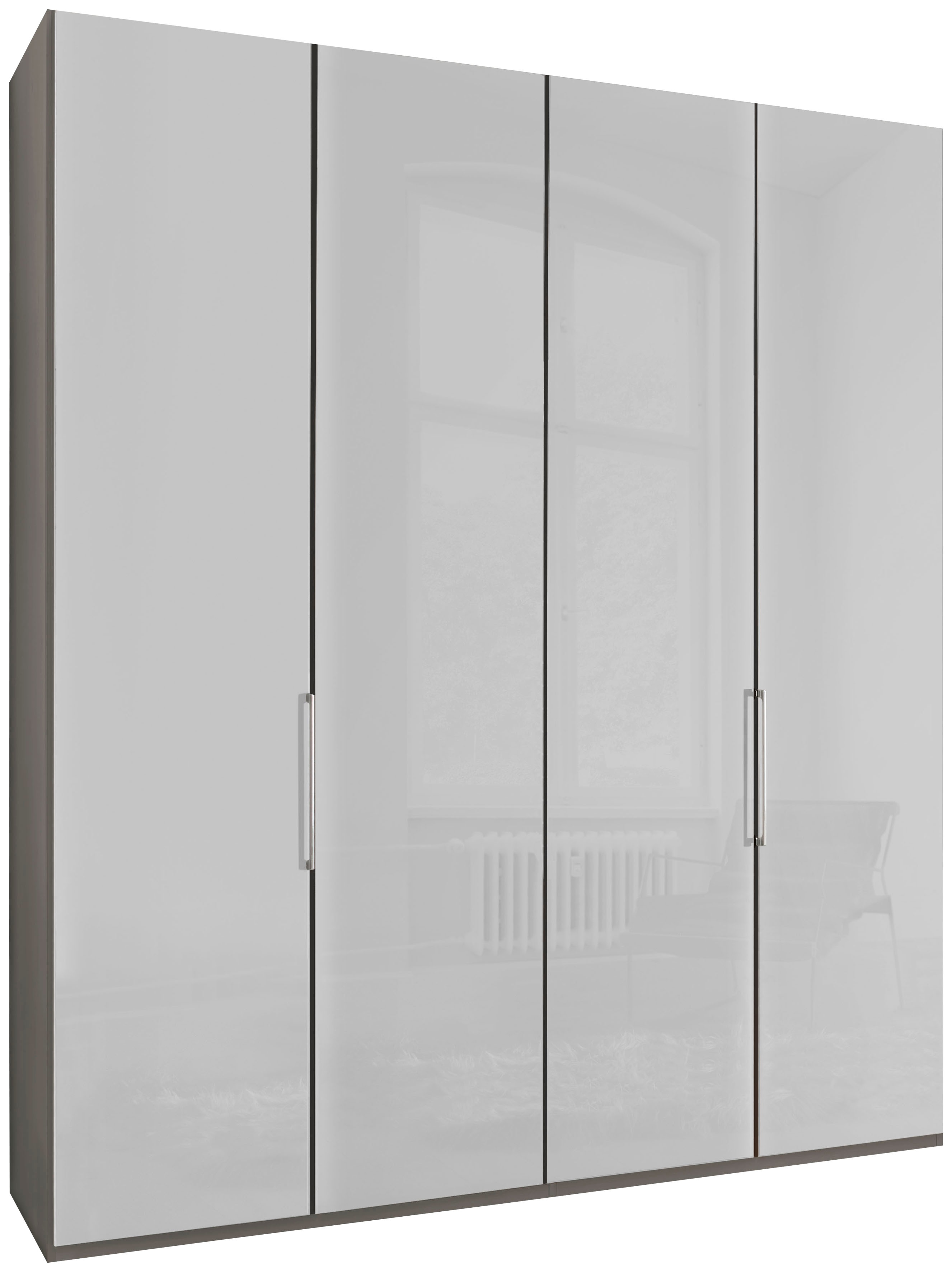 WIEMANN Kleiderschrank "Monaco, Made in Germany, edle Glasfront, in verschiedenen Farben," hochwertige Beschlägen inkl. Dämpfung