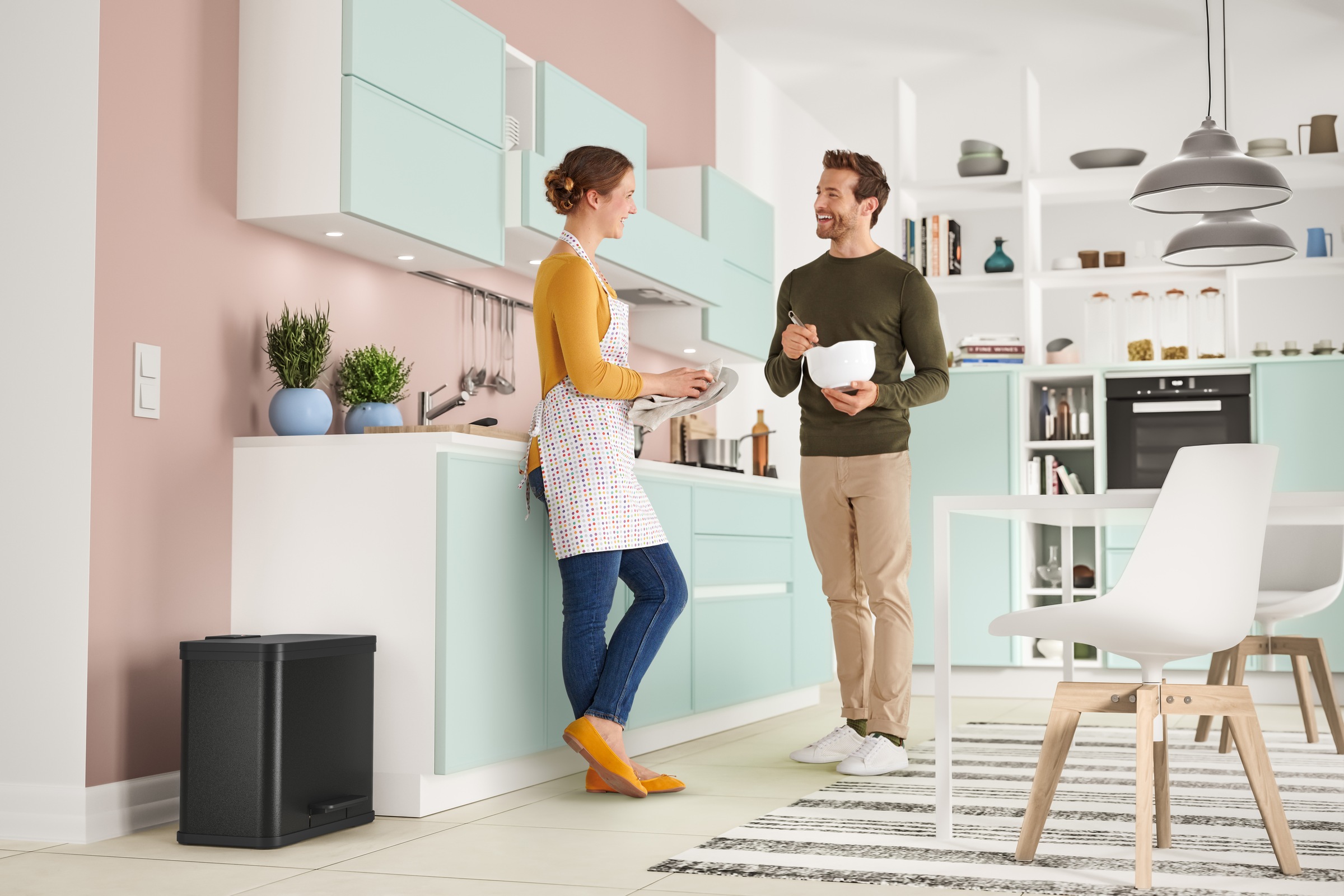 Hailo Mülleimer "Öko duo Plus L" 2 Behälter 26 l, Stahlblech o. Edelstahl, günstig online kaufen