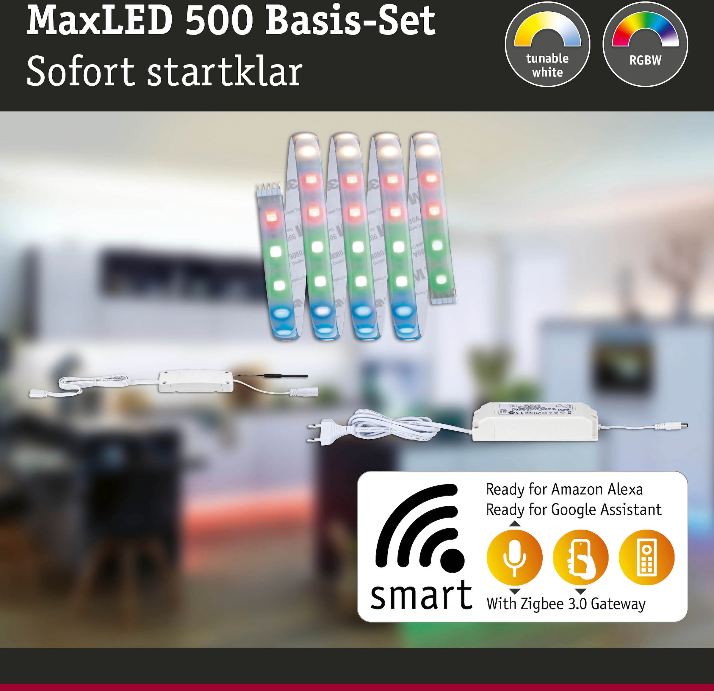 Paulmann LED-Streifen »MaxLED 500 RGBW Smart Home Zigbee 1,5m IP44 13,5W beschichtet«, 1 St.-flammig