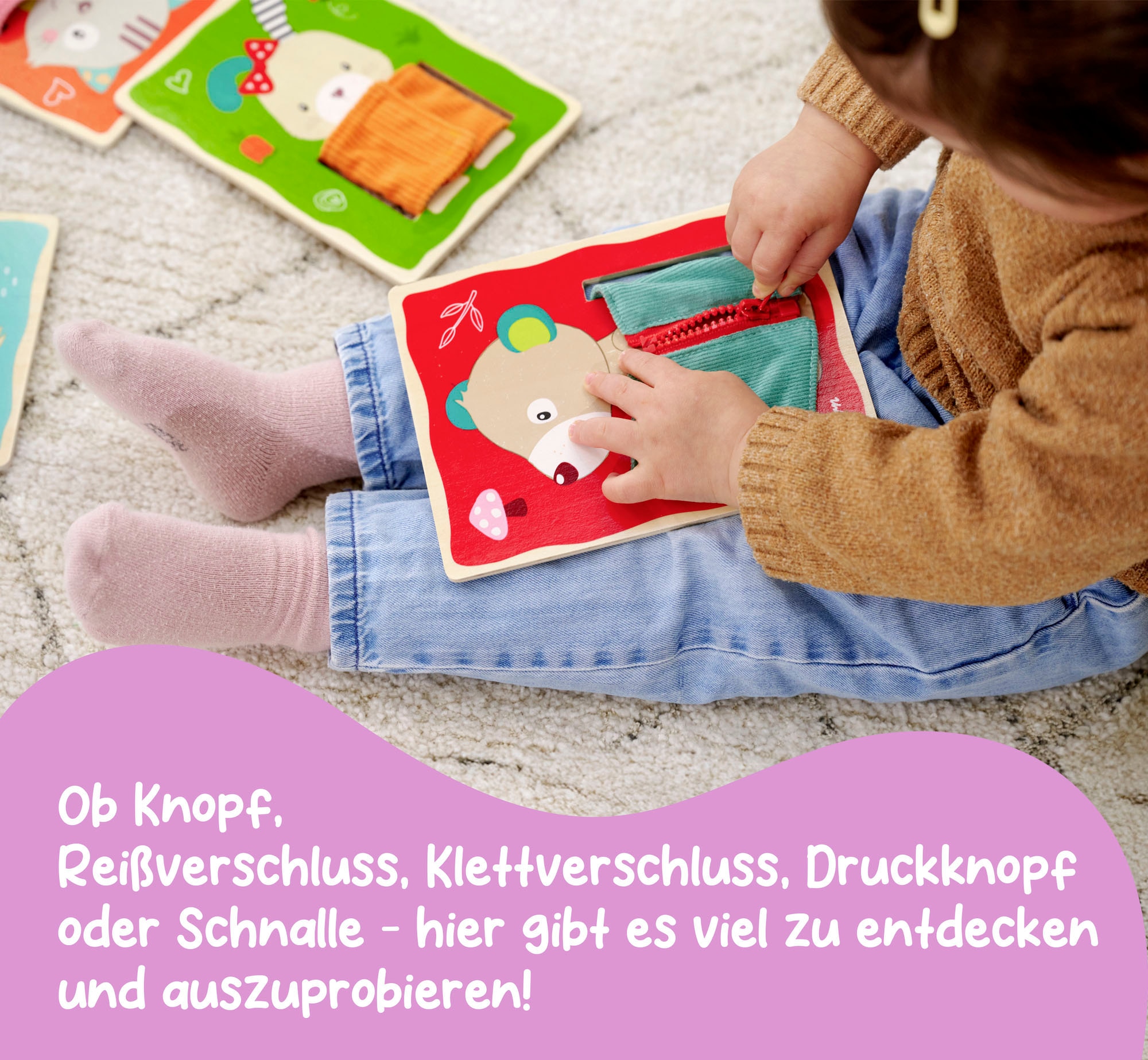 Eichhorn Lernspielzeug »Lernbretter Textil«, (Set, 4 St.)