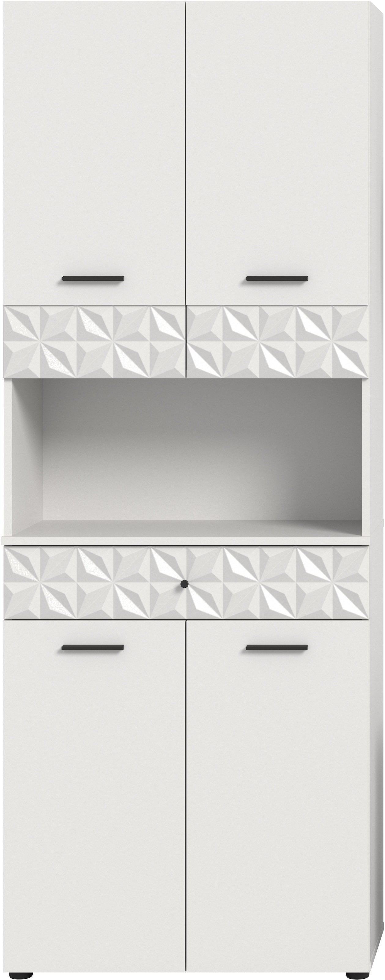 INOSIGN Hochschrank »VICENZA, TOPSELLER!, Höhe 187cm, mit Schubkasten & Ornamentabsetzung«, Mehrzweckschrank, Universalschrank, Badschrank, Badhochschrank