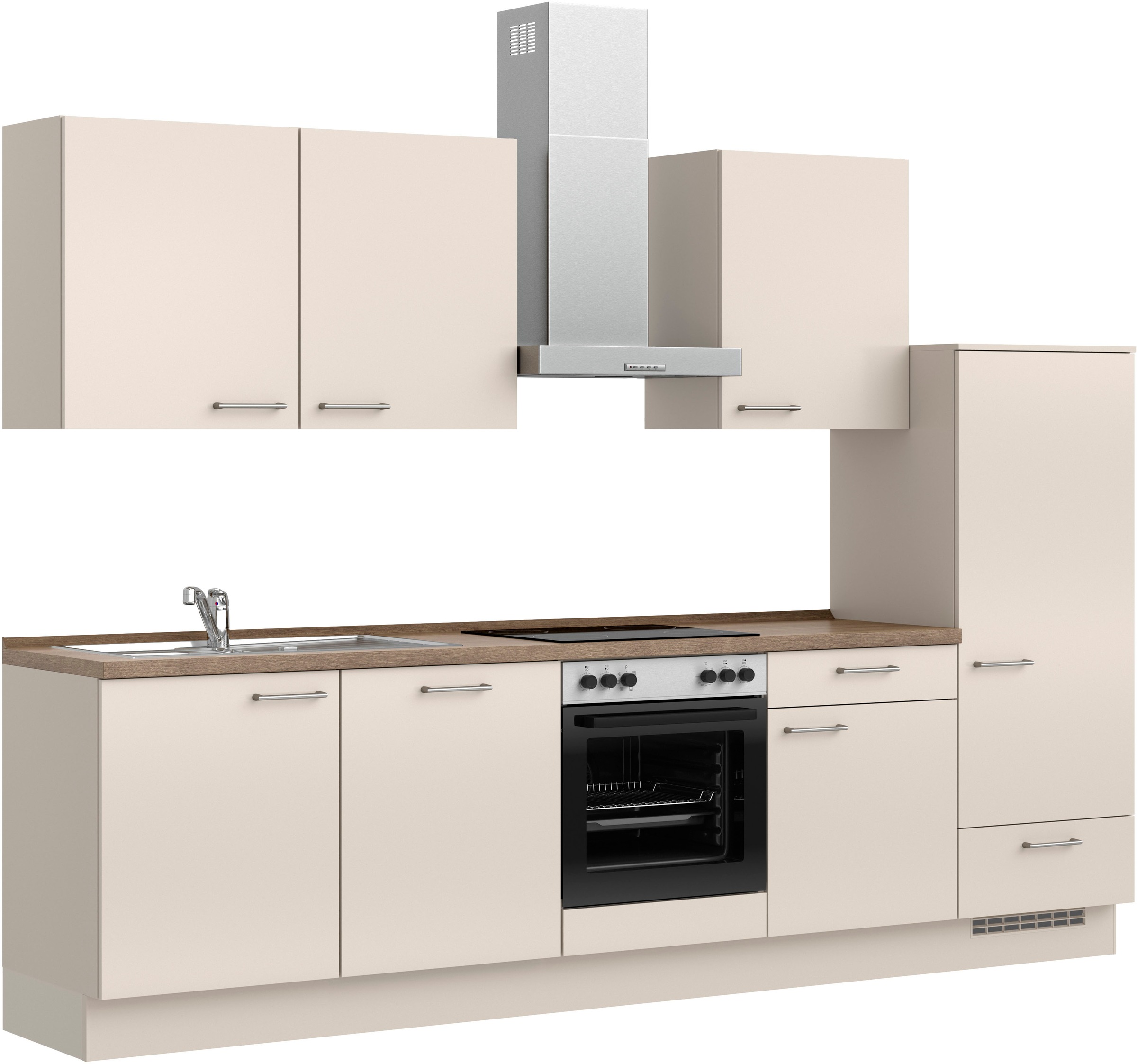 nobilia® Küchenzeile »"Laser I"«, vormontiert, Ausrichtung wählbar, Breite 300 cm, wahlw. mit E-Geräten