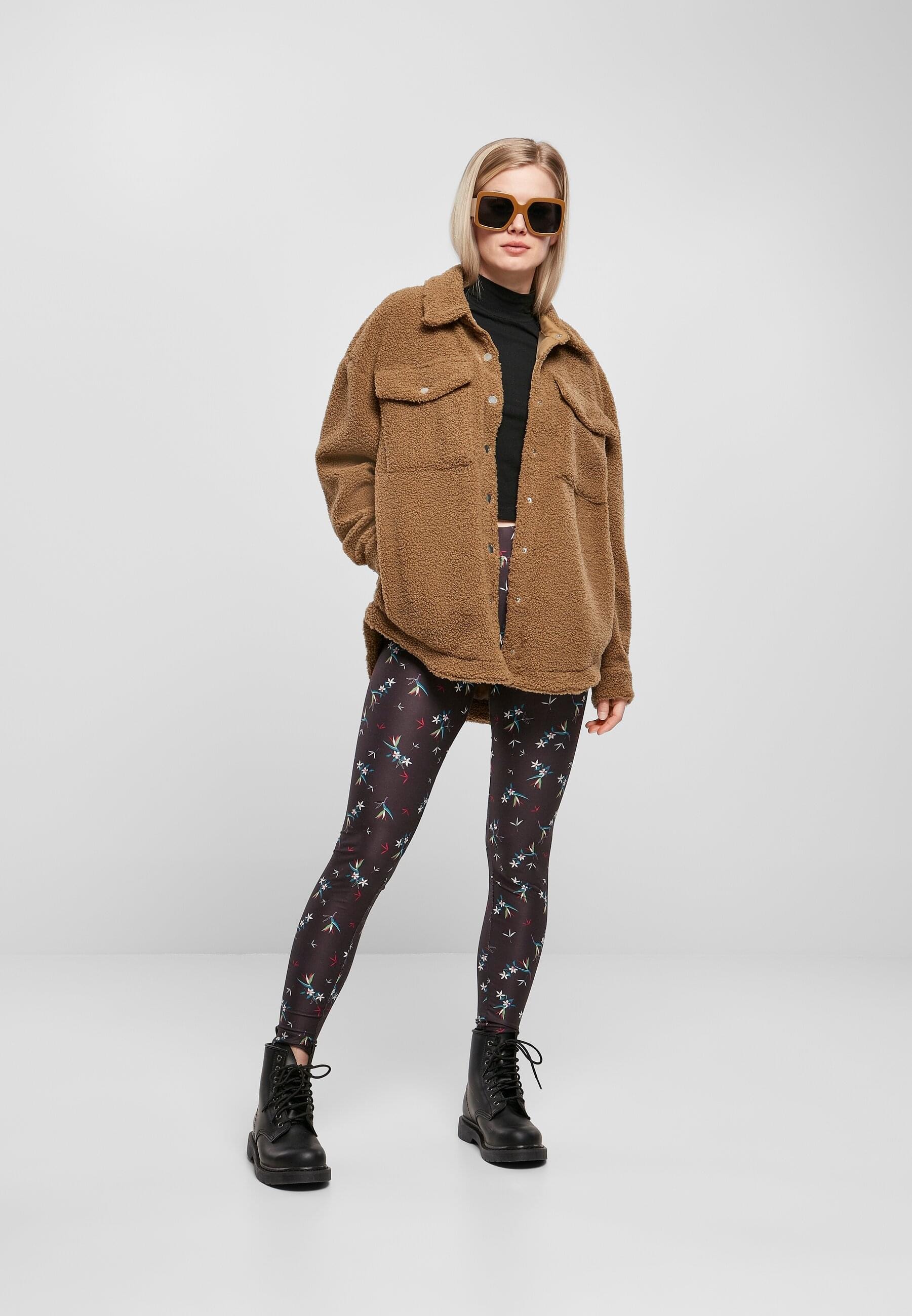 URBAN CLASSICS Langarmhemd »Urban Classics Damen Ladies Sherpa Overshirt«, (1 tlg.)