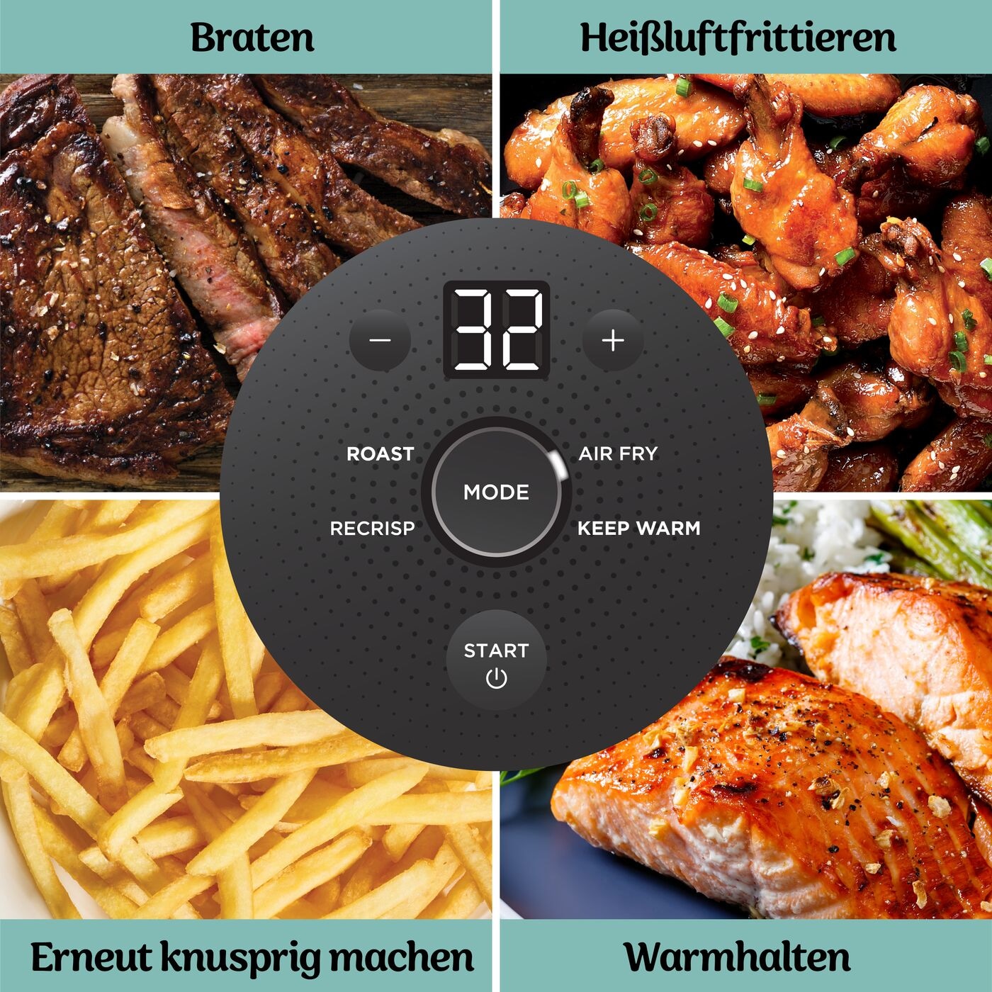NINJA Heißluftfritteuse »CRISPi 4-in-1 Cyber Space - FN101EUGY« 1700 W tragbar