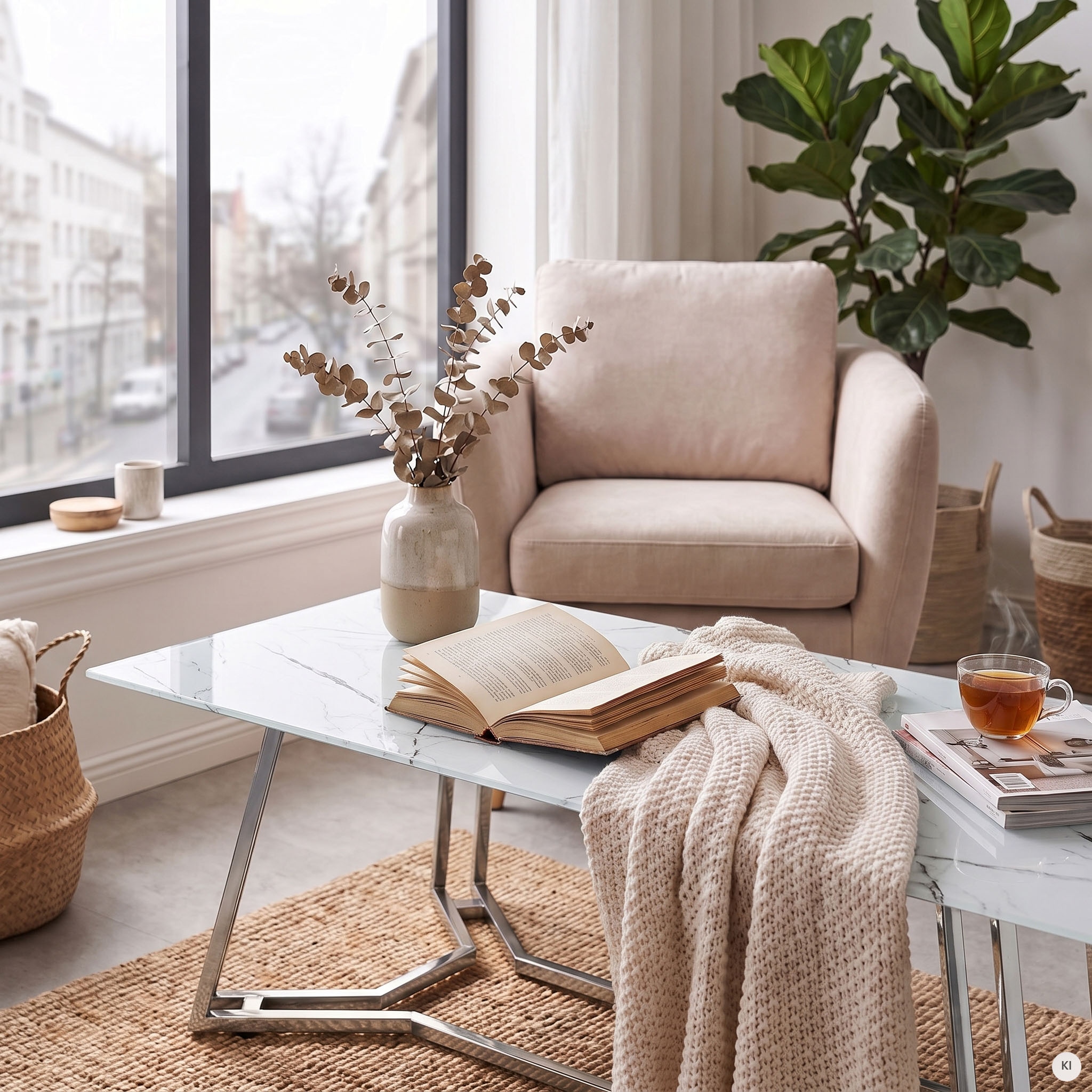 SalesFever Couchtisch »Wohnzimmertisch im eleganten Stil« Eleganter Chic mit marmoriertem Charme