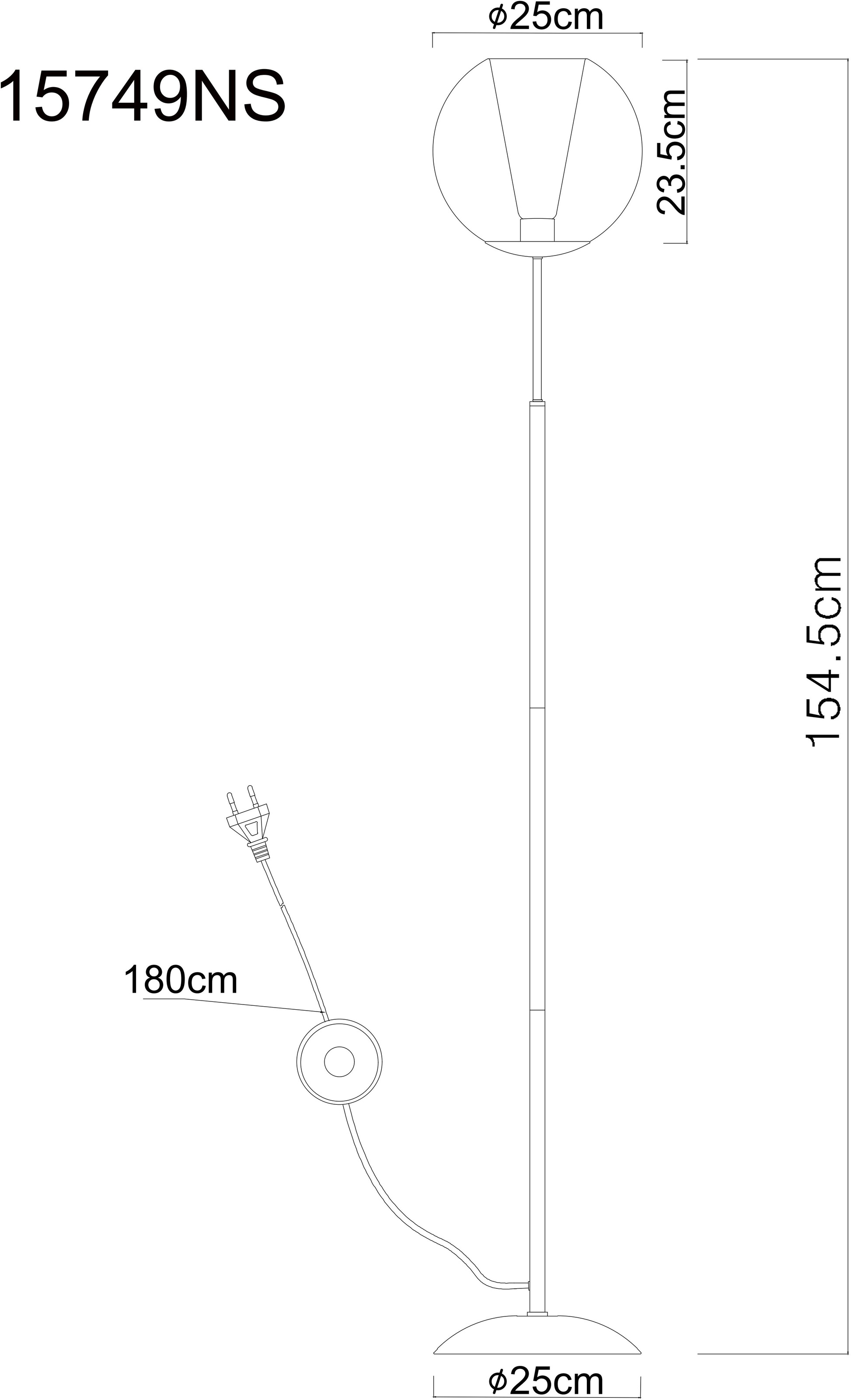GLOBO LIGHTING Stehlampe »BARRY« E27 1 Stk. Stehlampe Glaskugel opal klar verlaufend Glaskristallleuchte