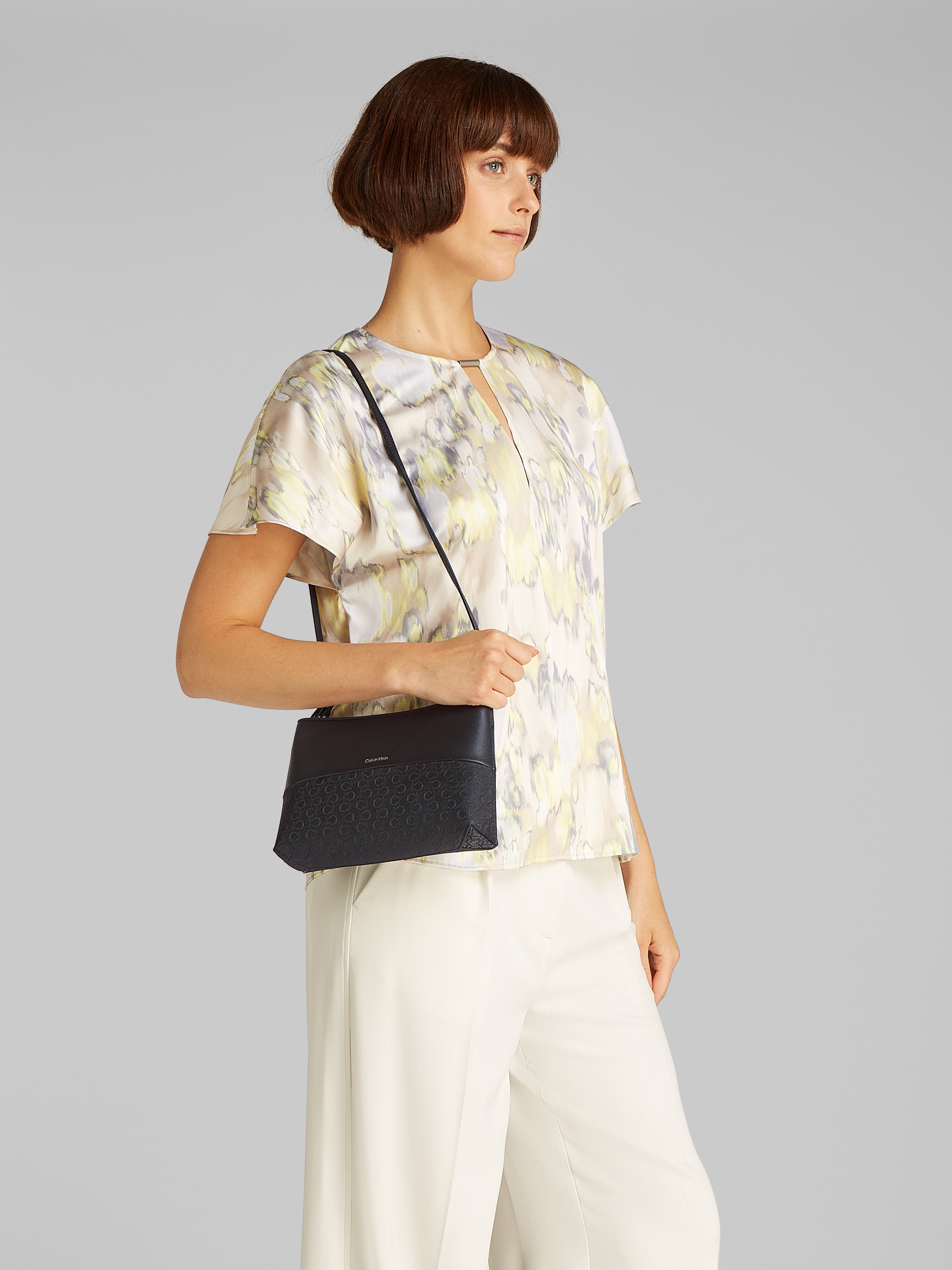 Calvin Klein Schultertasche »CK MIXMEDIA CONVERTIBLE BAG_MONO«, Umhängetasche, Handtasche Damen, mit Reißverschluss