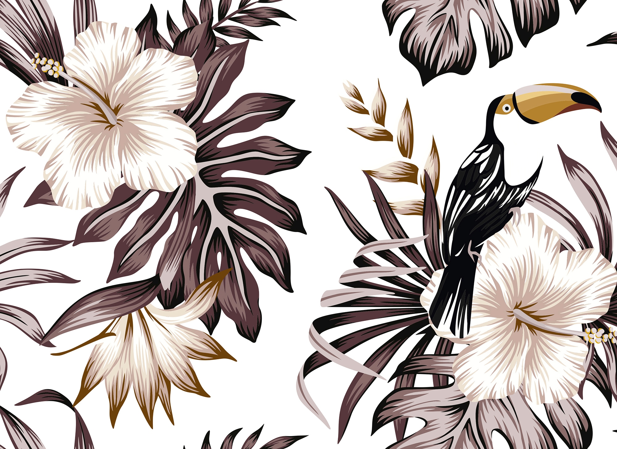 living walls Fototapete "Designwalls Toucan 2" glatt Vlies, Wand, Schräge, Decke