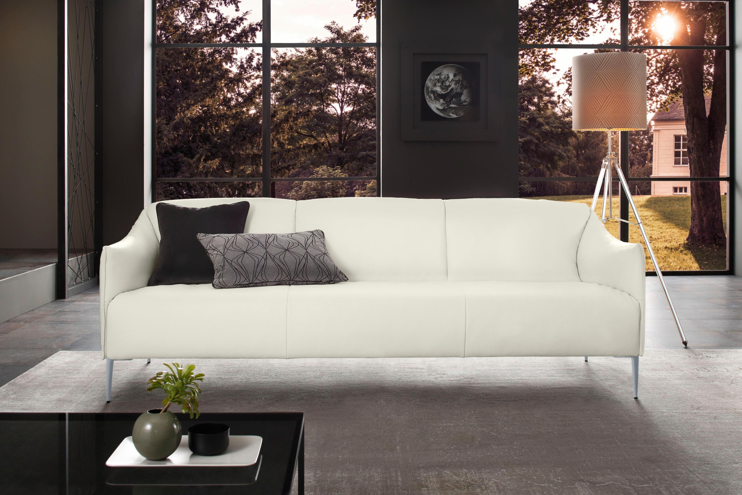W.SCHILLIG 3-Sitzer »sally«, mit Metallfüßen in Silber matt, Breite 224 cm