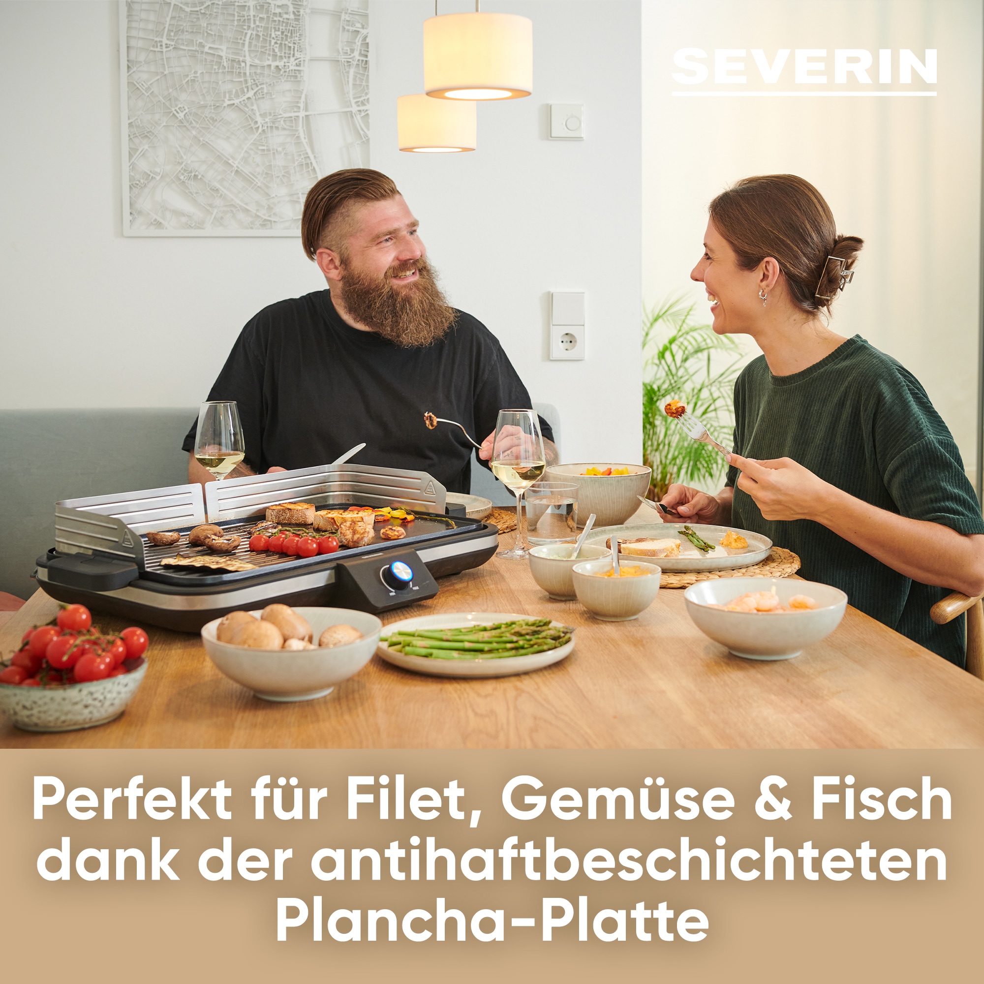 Severin Tischgrill »Plancha, PG 8564« 2300 W Nach wenigen Minuten kann der Grillspaß beginnen