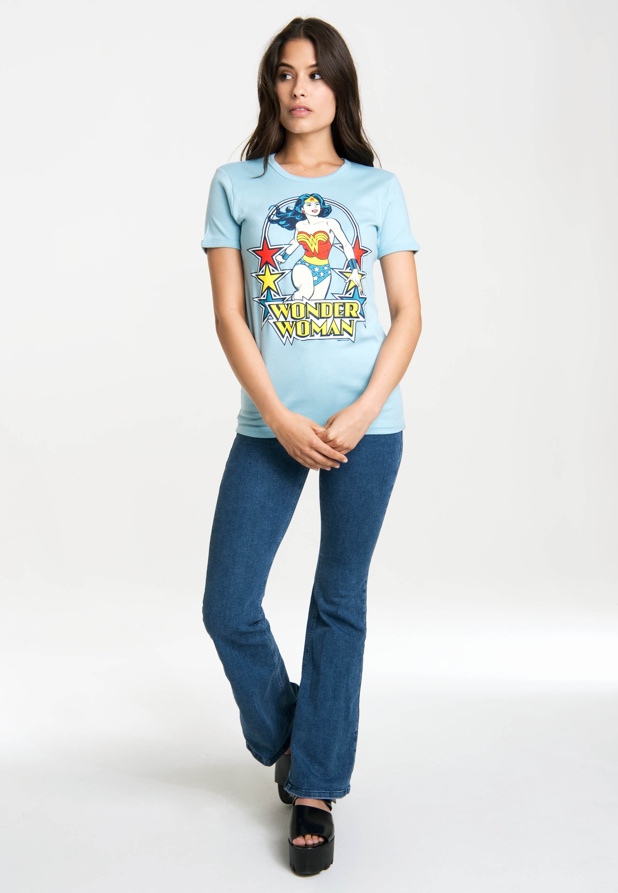 LOGOSHIRT T-Shirt »Wonder Woman – Stars«, mit lizenziertem Originaldesign