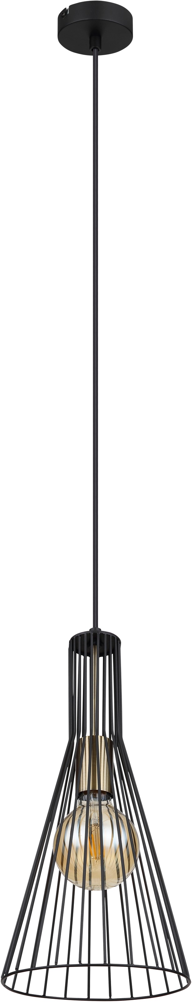 GLOBO LIGHTING Hängeleuchte »MILLI« E27 1 Stk. Hängelampe schwarz altmessing ø: 200mm Wohnzimmer Esszimmer