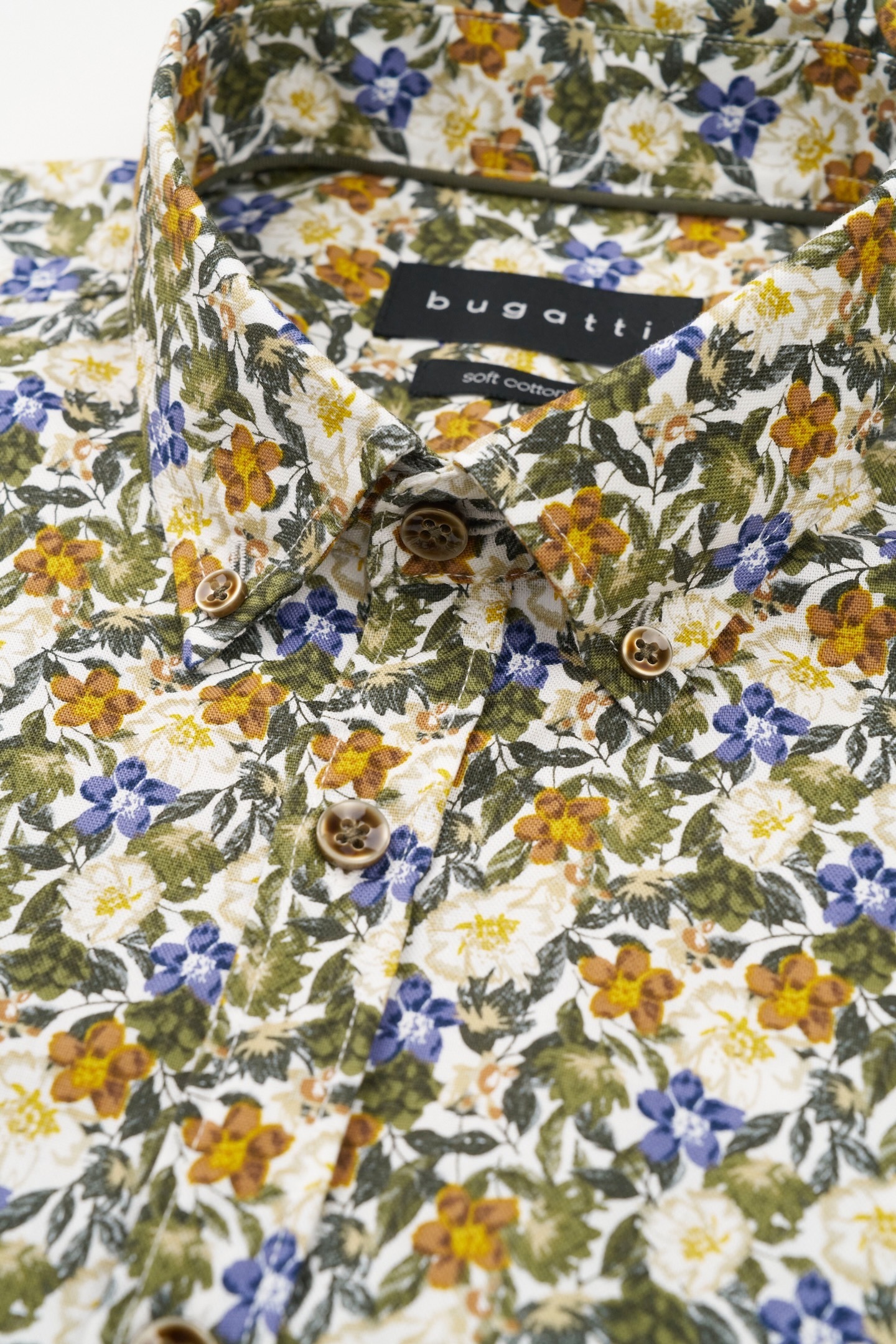 bugatti Langarmhemd, mit Button-Down-Kragen