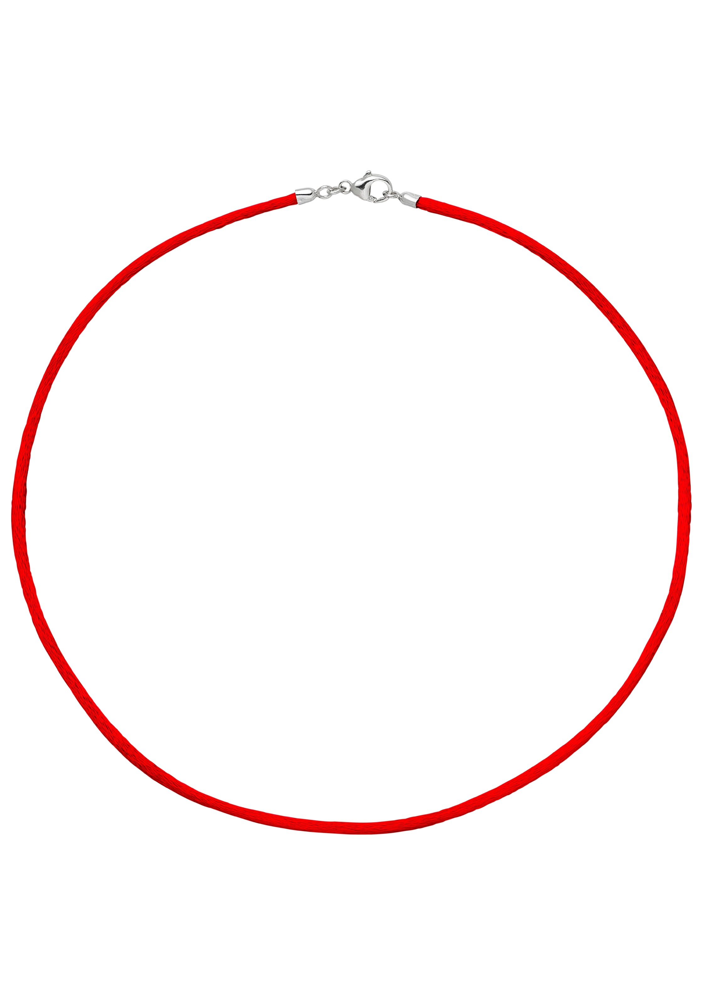 Kette ohne Anhänger, Seidenkette rot 42 cm 2,8 mm