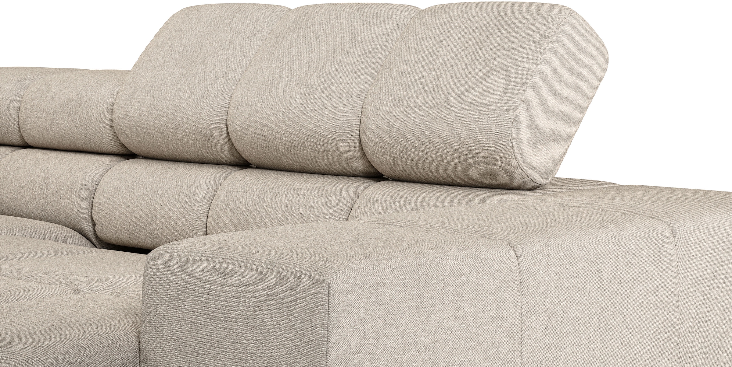 INOSIGN Ecksofa »Ancona, incl. Kopfteilverstellung + 3 Zierkissen, L-Form, bequem«, wahlweise motorische Sitztiefenverstellung, B/T(H: 249/215/70 cm