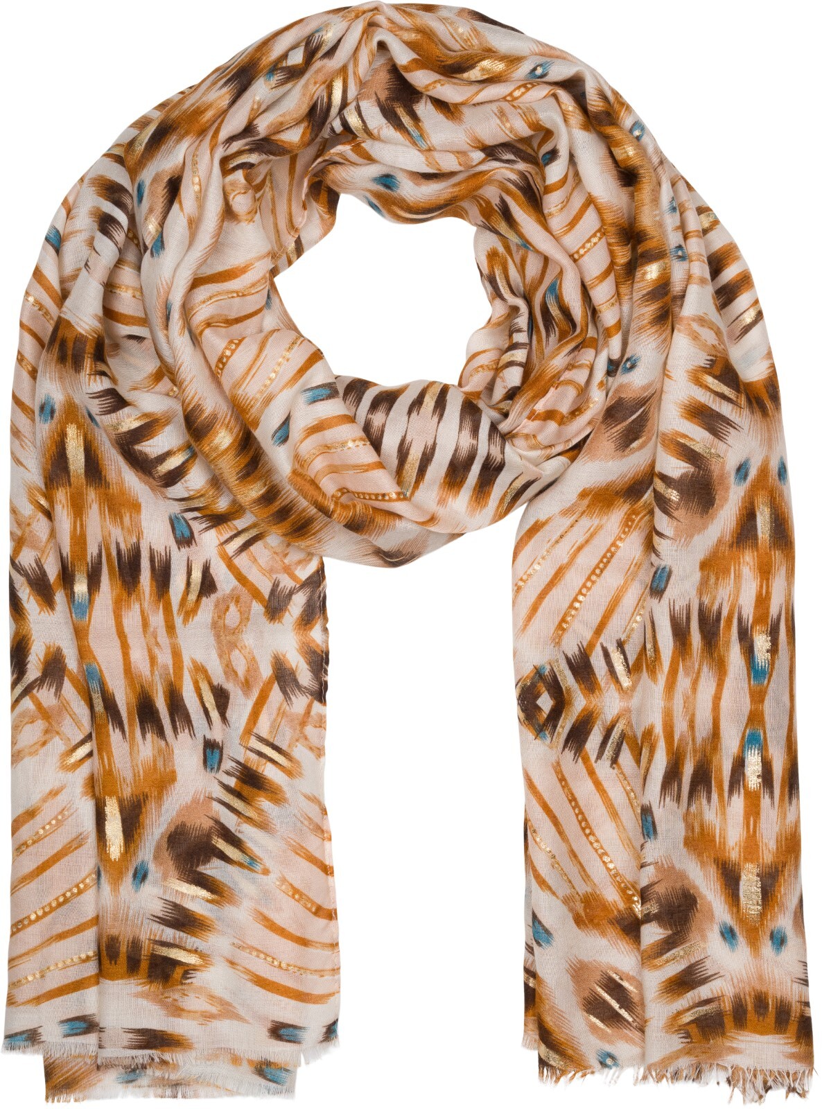 styleBREAKER Schal "Schal Batik Muster Metallic Streifen" 1 Stk.