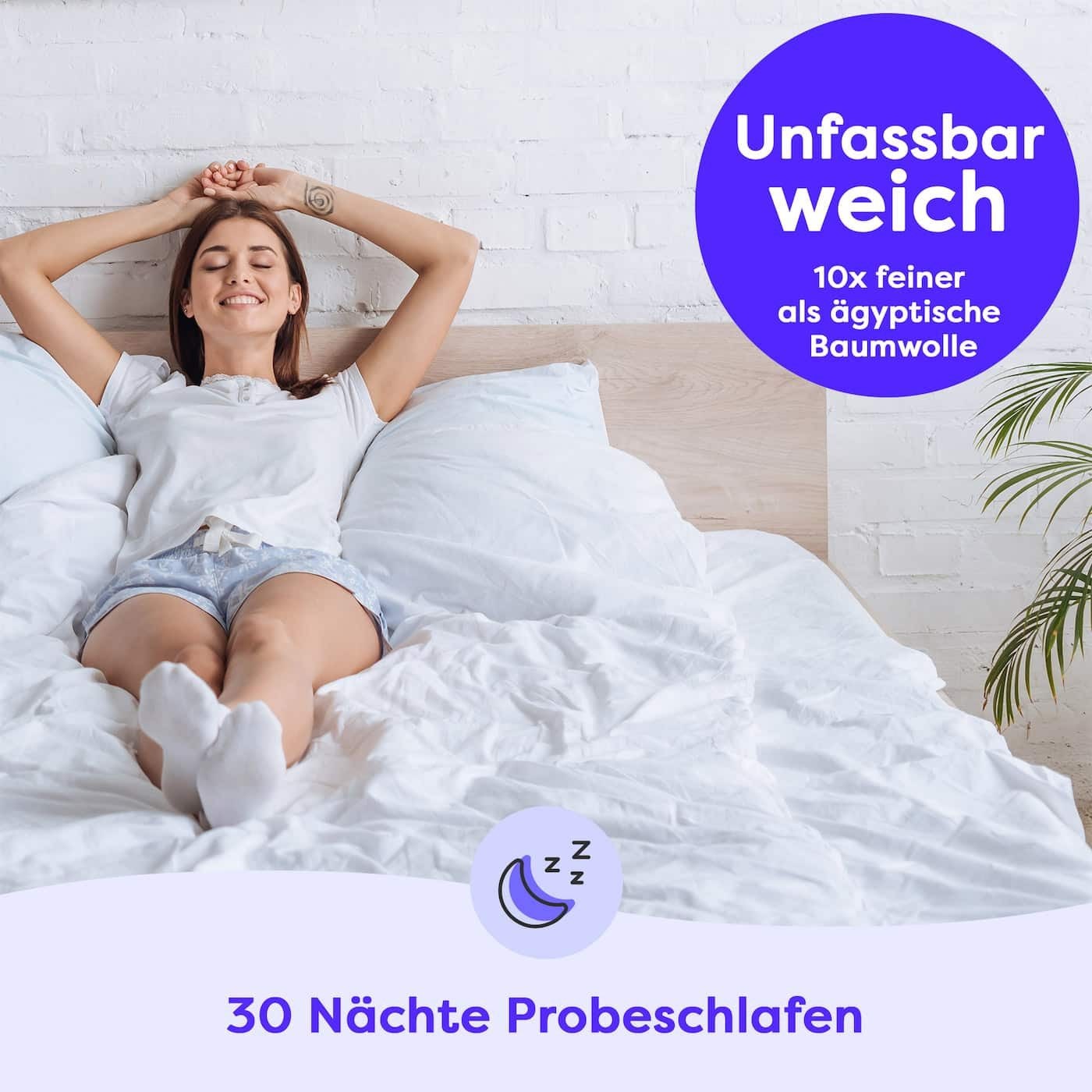 Wolkenfeld Bettwäsche »Mikrofaser 4 tlg - Allergiker Bettwäsche einfarbig - unfassbar weich«, 135x200 cm, 155x200 & 155x220 I inkl. 2x Kissenbezüge 80x80 I Uni
