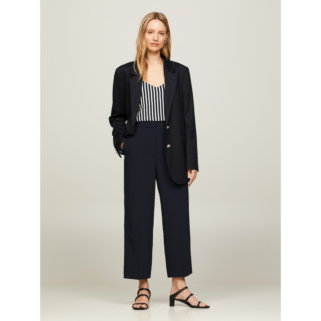 Tommy Hilfiger Bügelfaltenhose »FLUID TWILL WIDE LEG CROP«, mit Bügelfalten