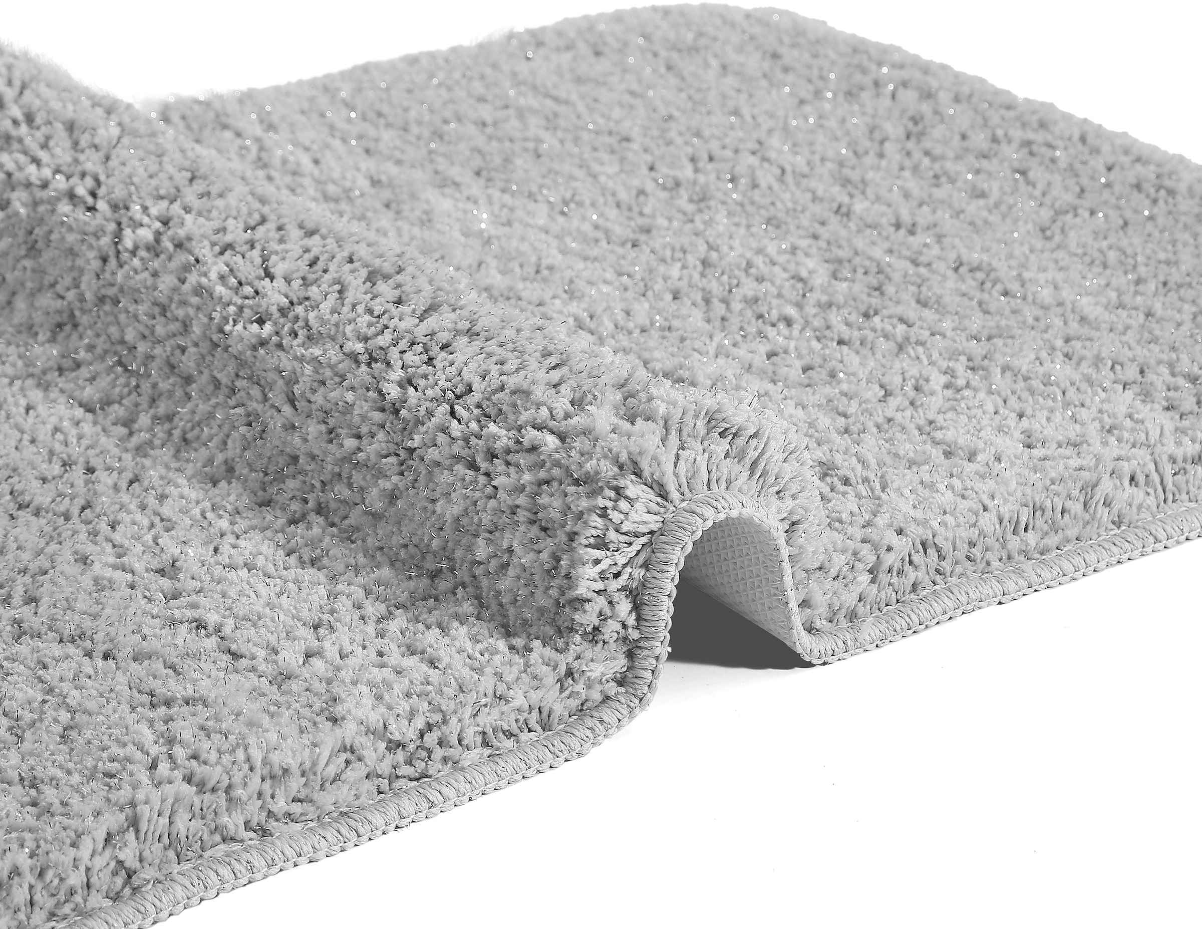 my home Badematte »Glitzer«, rutschhemmend beschichtet, fußbodenheizungsgeeignet-schnell trocknend-strapazierfähig, Badteppich, Akzente durch Glitzer-Garn
