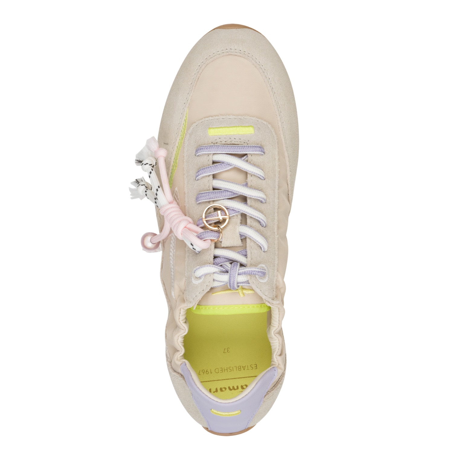 Tamaris Sneaker  Freizeitschuh, Halbschuh, Schnürer mit Zierperle und Anhänger