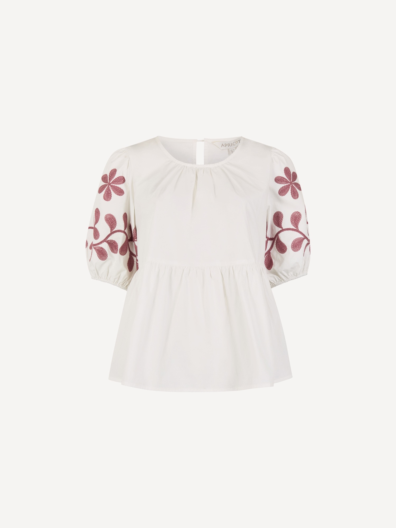 Apricot Klassische Bluse »Blusenoberteil mit Blumenstickerei und Schößchen« mit Schößchen