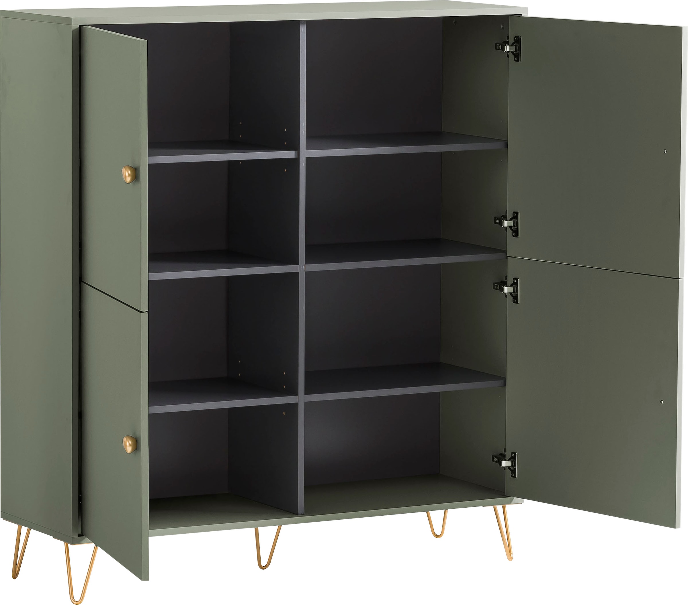 LOOKS by Wolfgang Joop Highboard »Looks Organic«, Mit hochwertigen Metallbeschlägen und Softclose-Scharnieren