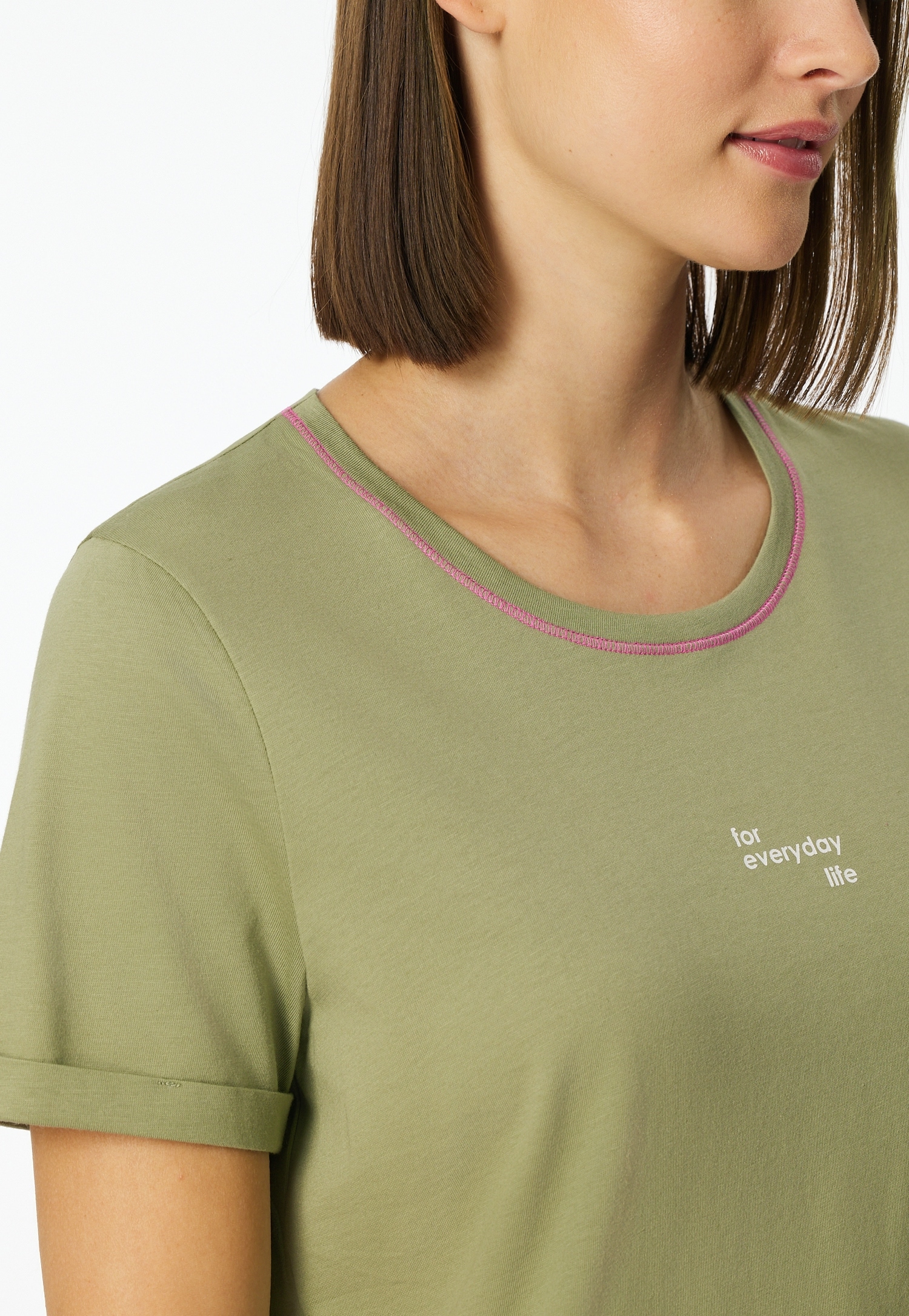 Schiesser Nachthemd »Casual Essentials« mit Statement-Print, Baumwolle, kurzärmelig, Rundhalsausschnitt