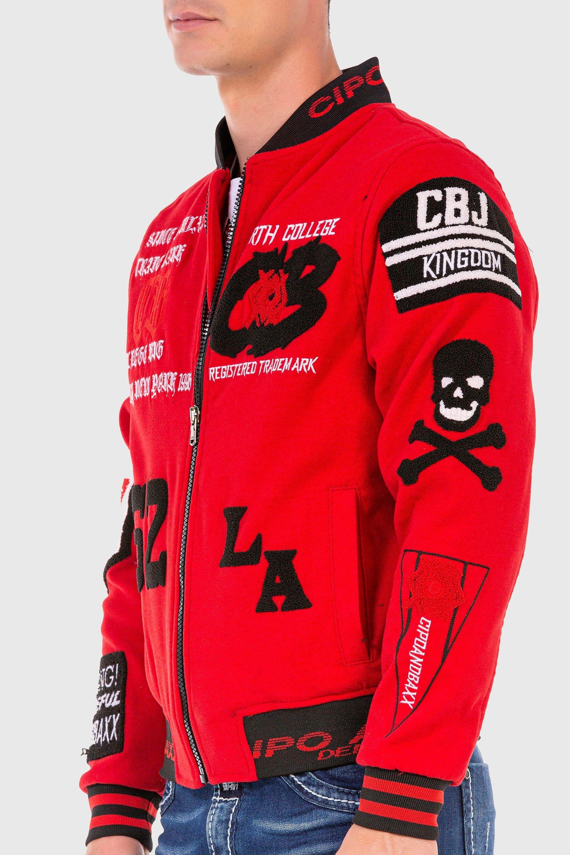 Cipo & Baxx Outdoorjacke »Jacke«, ohne Kapuze, mit coolen Stickereien