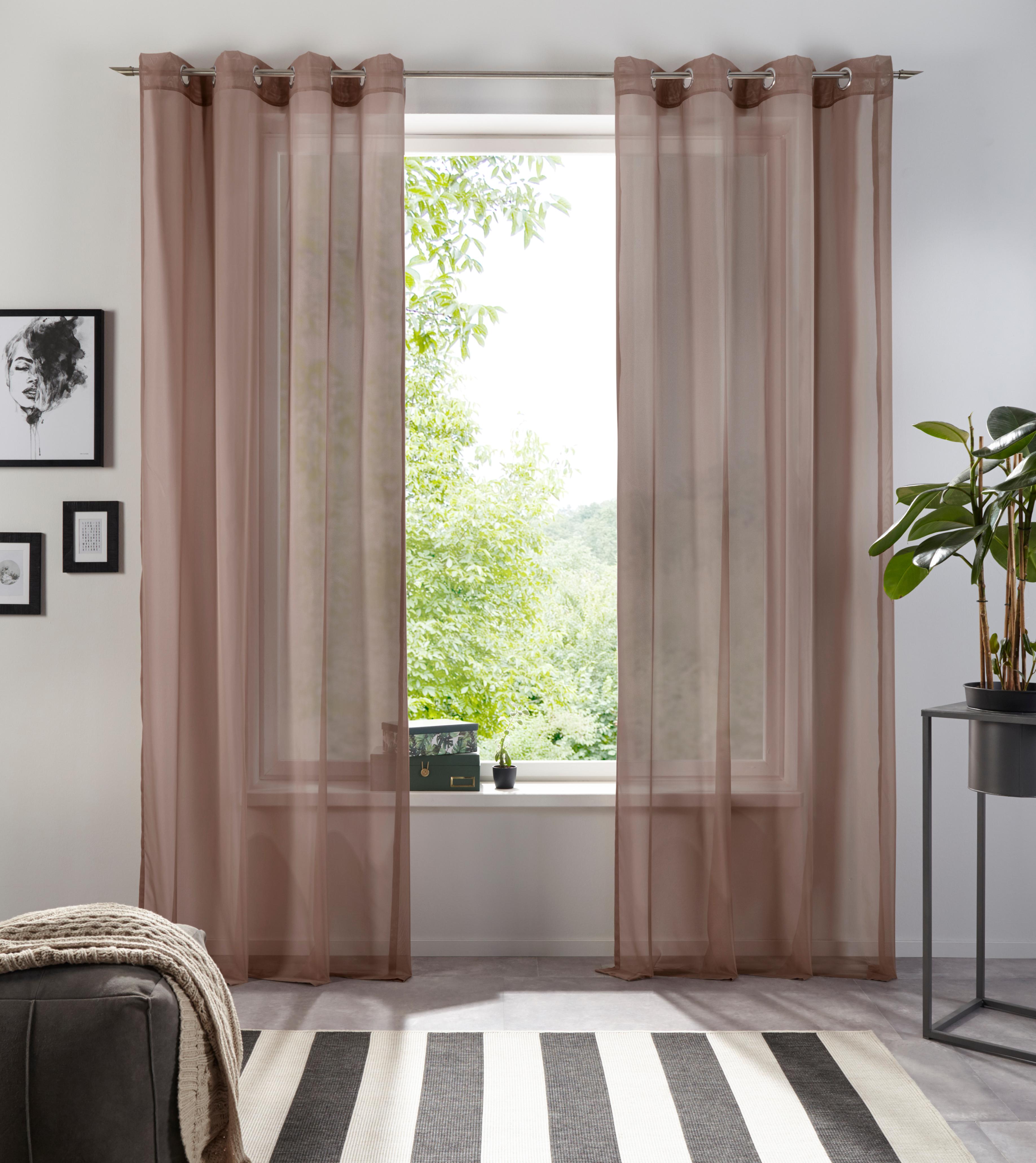 OTTO home Gardine "XANA 1er- und 2er Pack" Ösen 1 Stk. tlg. einfarbig, 1 bzw. 2er Set, pflegeleicht, Kundenliebling