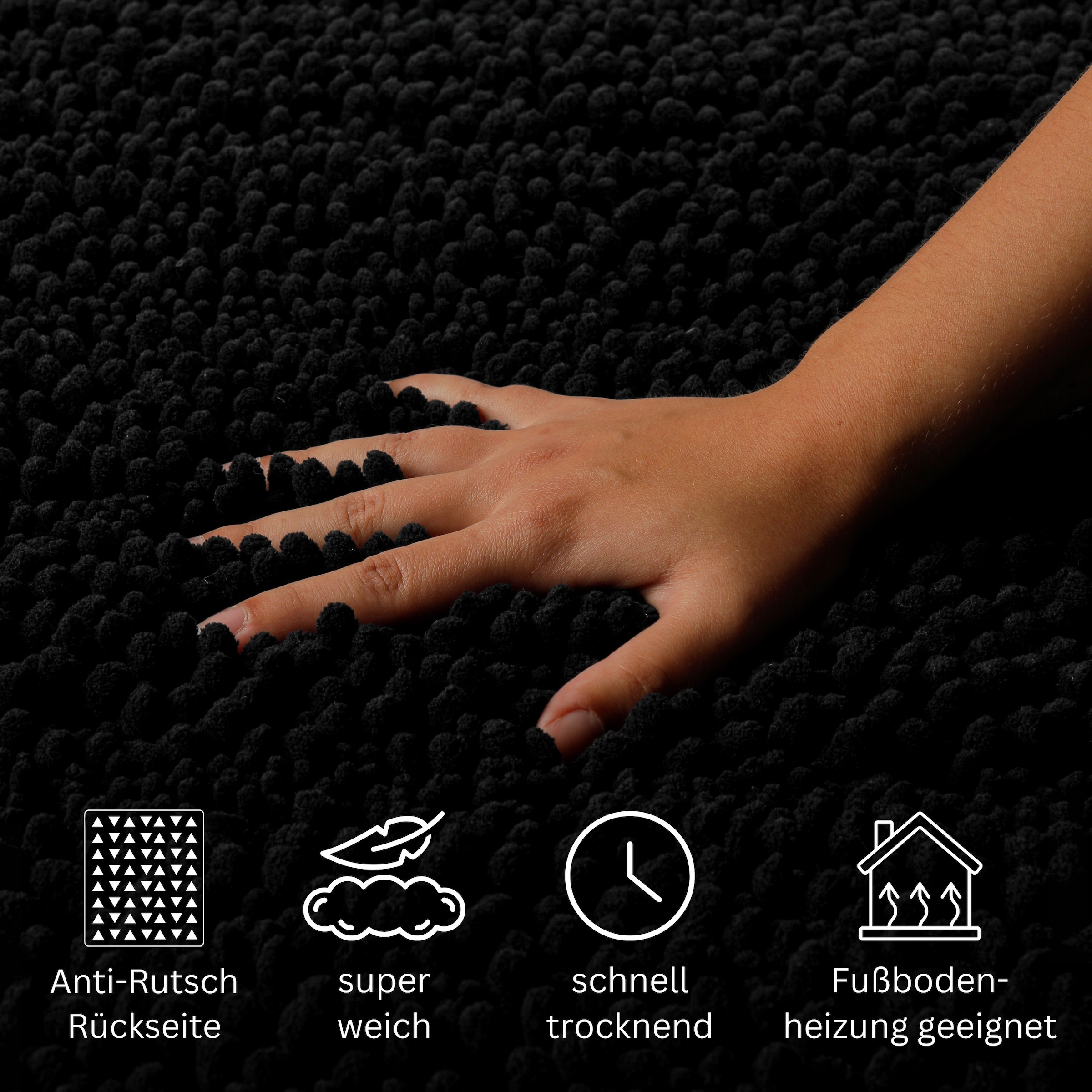 OTTO home Badematte »Torrni« Höhe 22 mm Badteppich, getuftet, modern, Uni, antirutsch, flauschig, hochflor