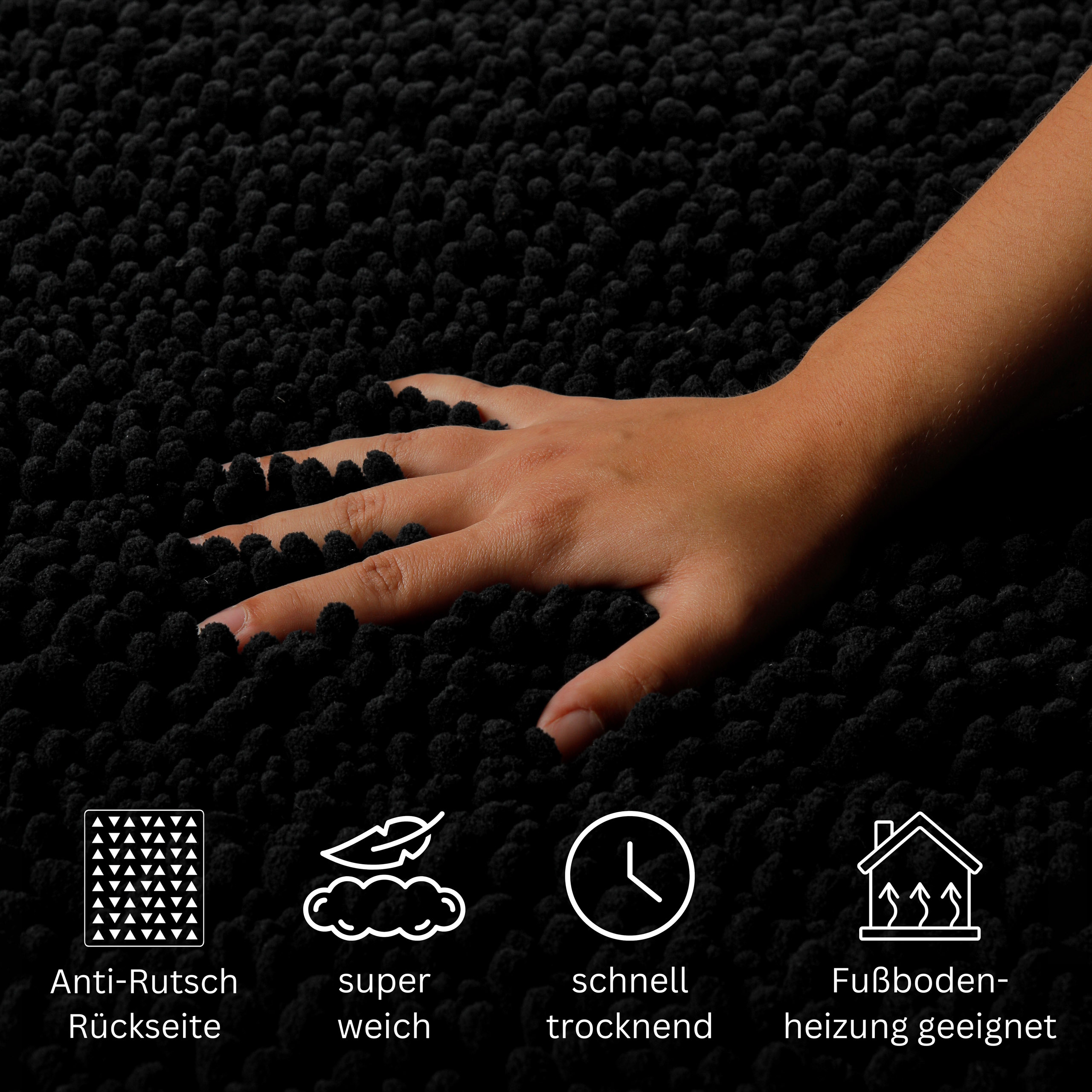 Thumbnail - OTTO home Badematte "Torrni" Höhe 22 mm Badteppich, getuftet, modern, Uni, antirutsch, flauschig, hochflor