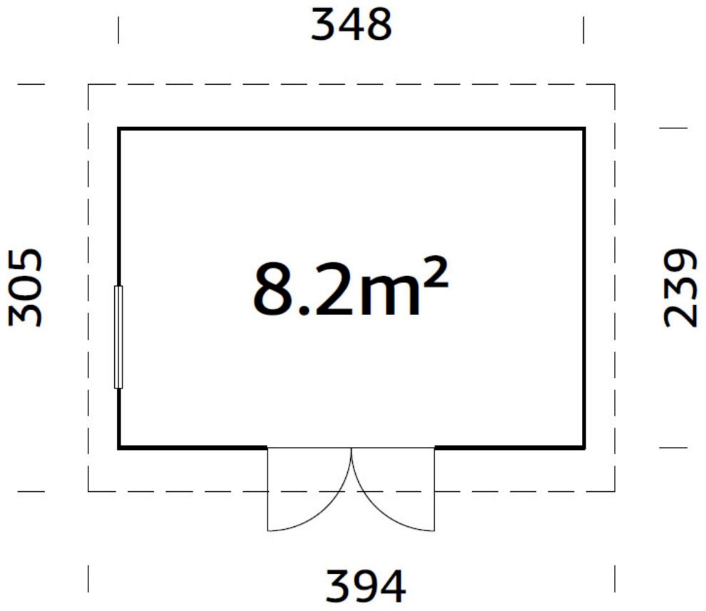 Palmako Gerätehaus »Stig 8,2 m²«, BxTxH: 348x239x250 cm, witterungsbeständig