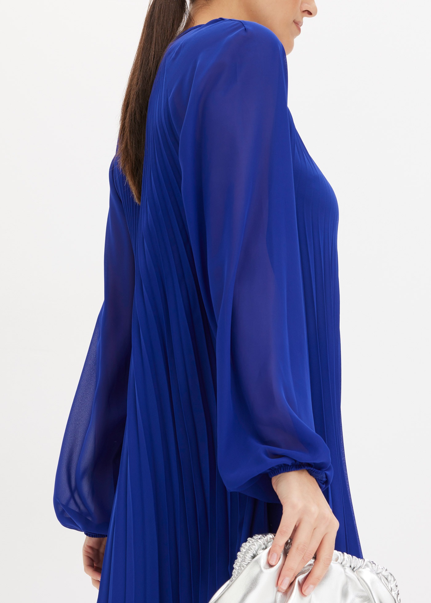 Thumbnail - bonprix Minikleid für Damen, aus Chiffon, mit Plissee, mit Ballonärmeln, in A-Linie