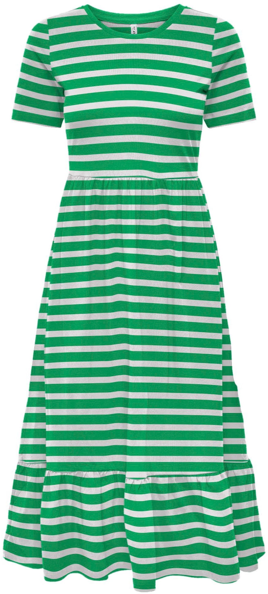 ONLY Jerseykleid »ONLMAY S/S PEPLUM CALF DRESS BOX JRS« mit Volant