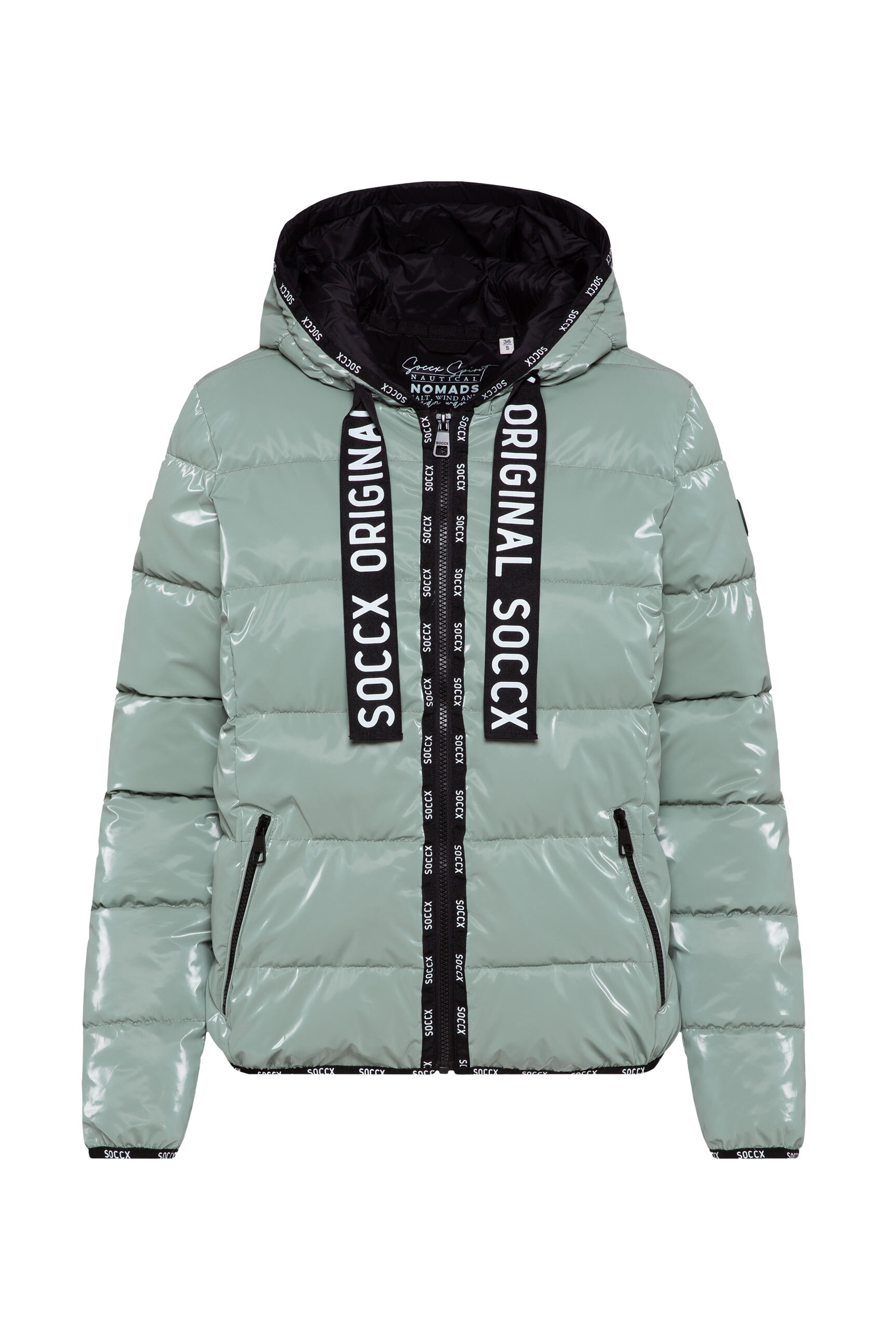 SOCCX Winterjacke, mit Kapuze, mit elastischem Saumabschluss