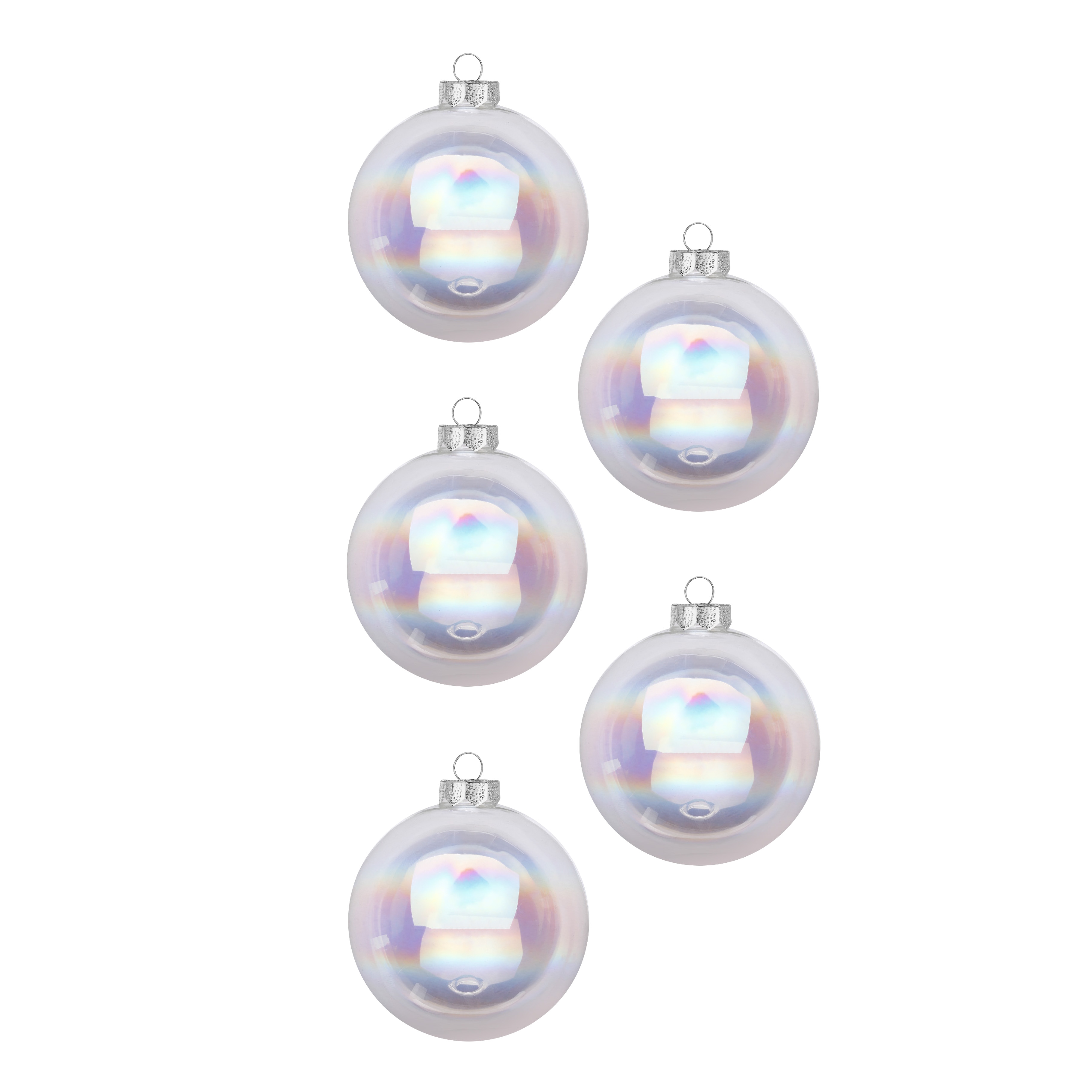 MAGIC by Inge Weihnachtsbaumkugel aus Glas, 60 Kugeln 4-7 cm, mit 100 Aufhängern