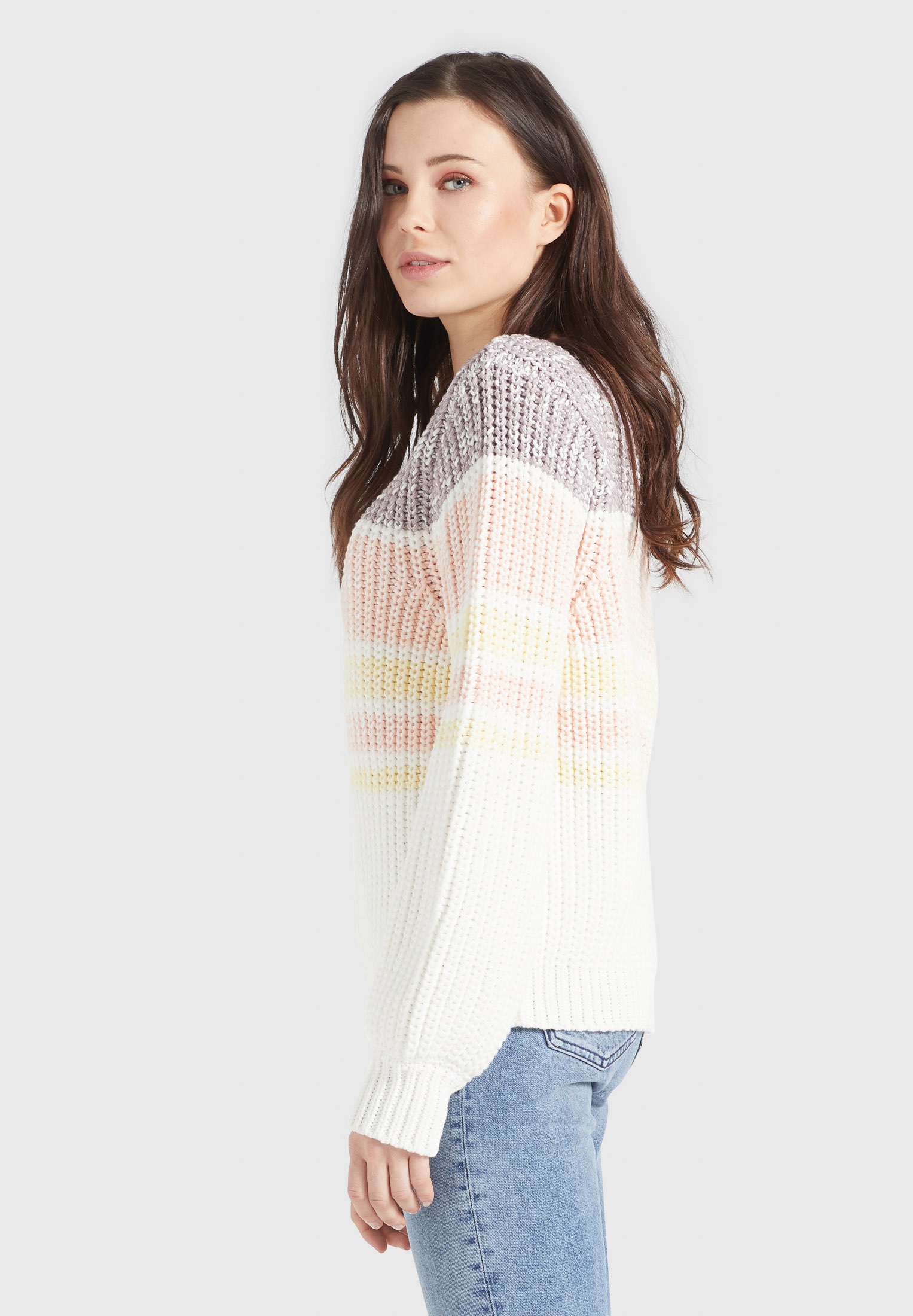 khujo Strickpullover »HINATA«, aus Grobstrick mit Color Blocking